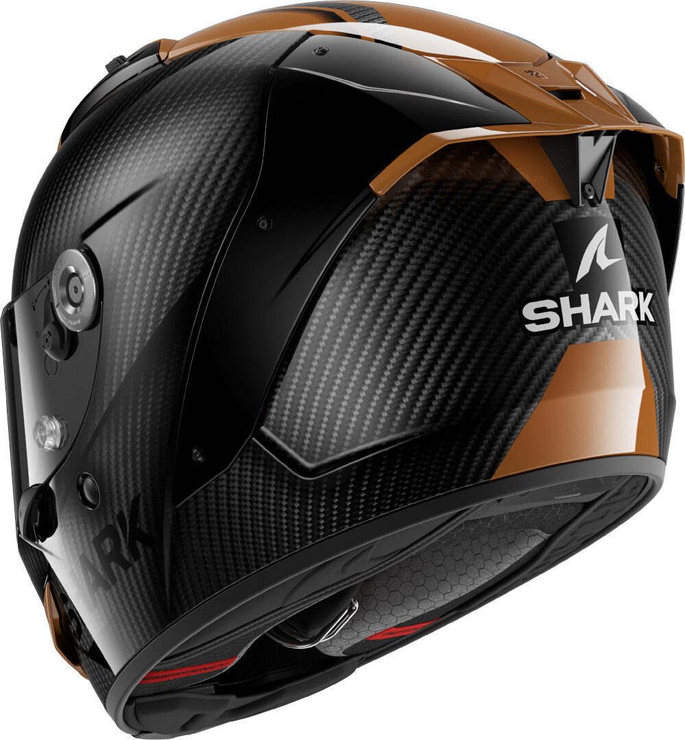 Shark Motorradhelm Aeron Carbon Skin Helm, vorbereitet für Kommunikationssystem,Notfallsystem-Polsterung (EQ