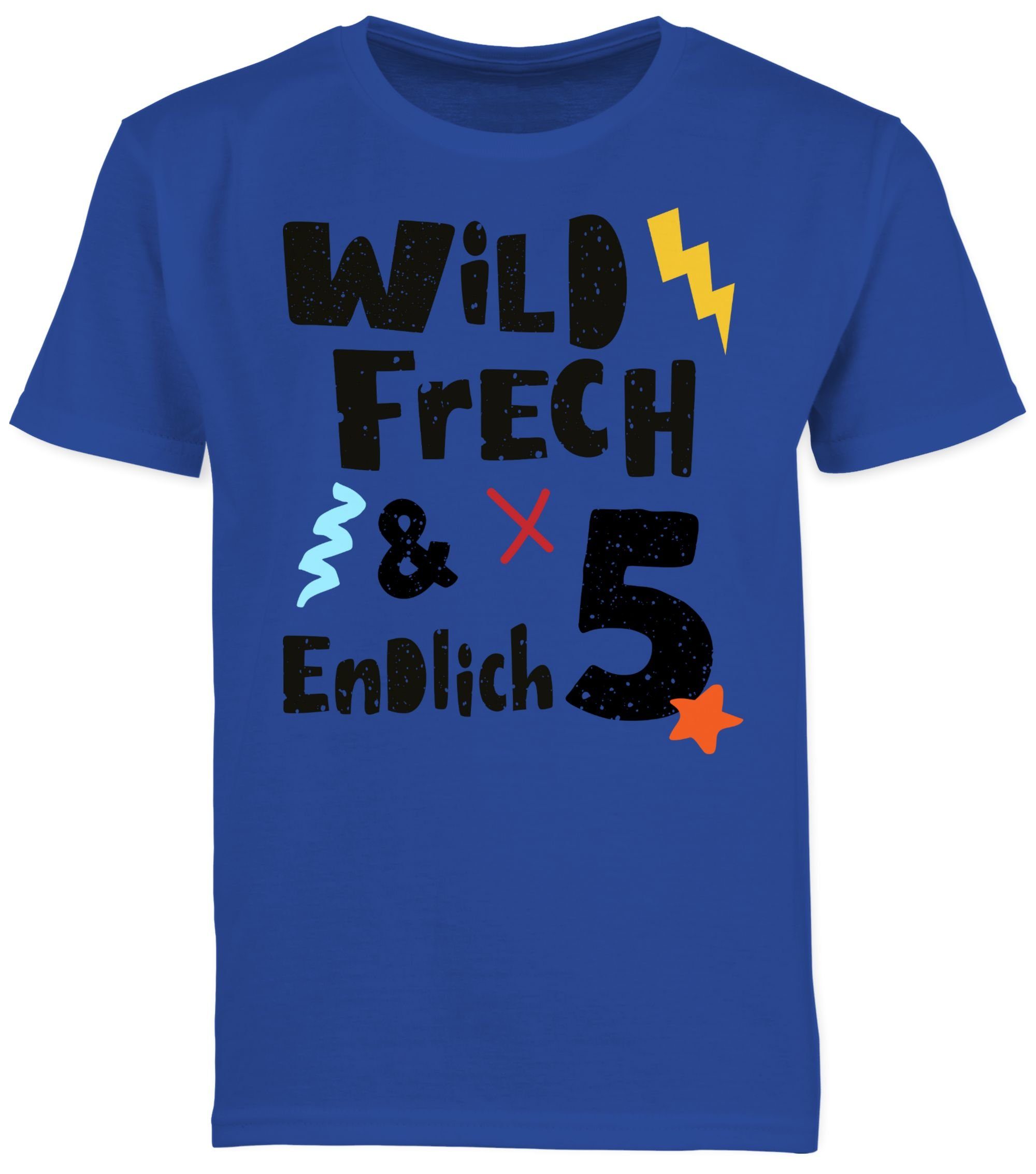 T-Shirt Wild frech und endlich 5 - Wunderbar fünf Jahre