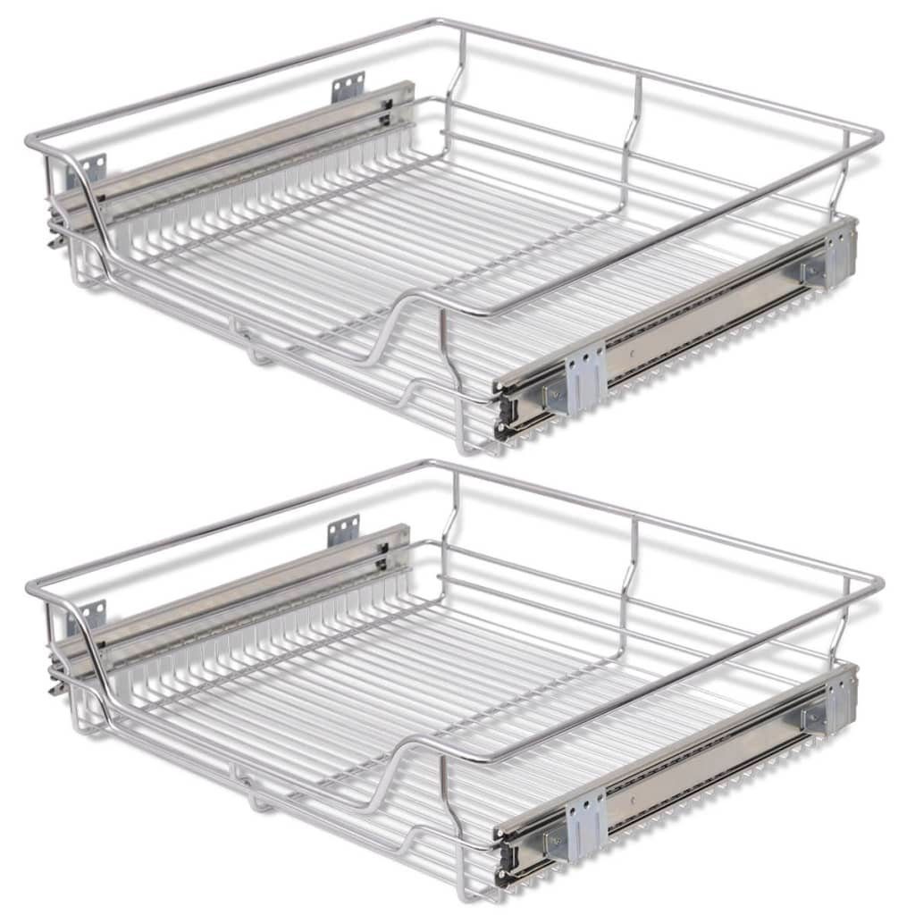 Schubladeneinsatz Auszug Teleskopschublade,2 Stk, für Breite 60 cm, Chrom