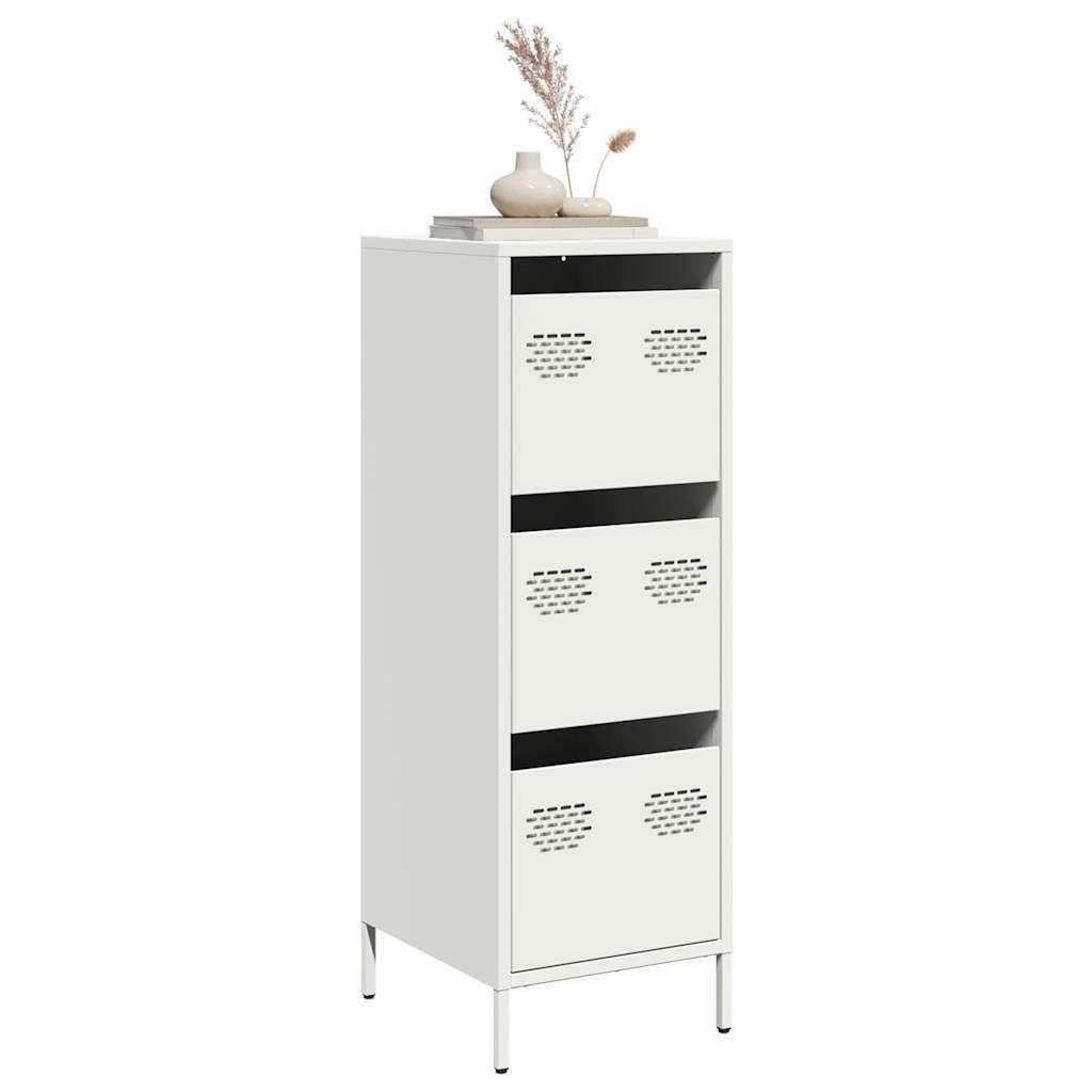 vidaXL Highboard Highboard Weiß 39x35x103,5 cm Stahl (1 St)