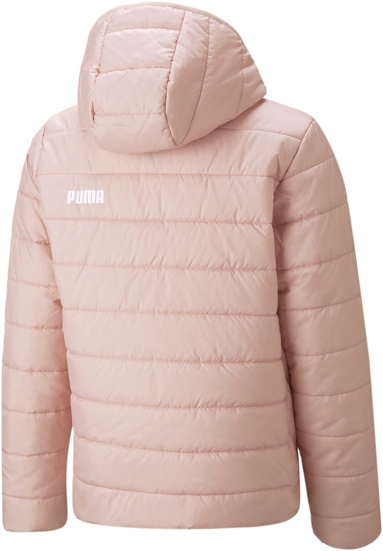 in Brusthöhe HOODED Gummiprint Winterjacke links als 1 Logo PUMA ESS PUMA PADDED JACKET, No.