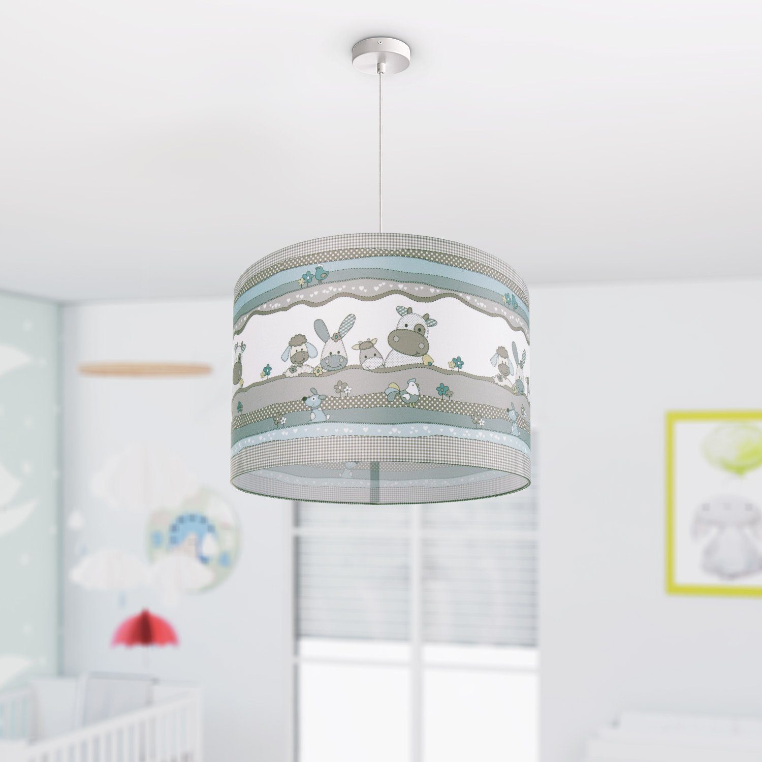 Leuchtmittel, Tier-Motiv, Pendelleuchte Lampe LED Cosmo Home ohne Kinderlampe Deckenlampe E27 Paco 210, Kinderzimmer