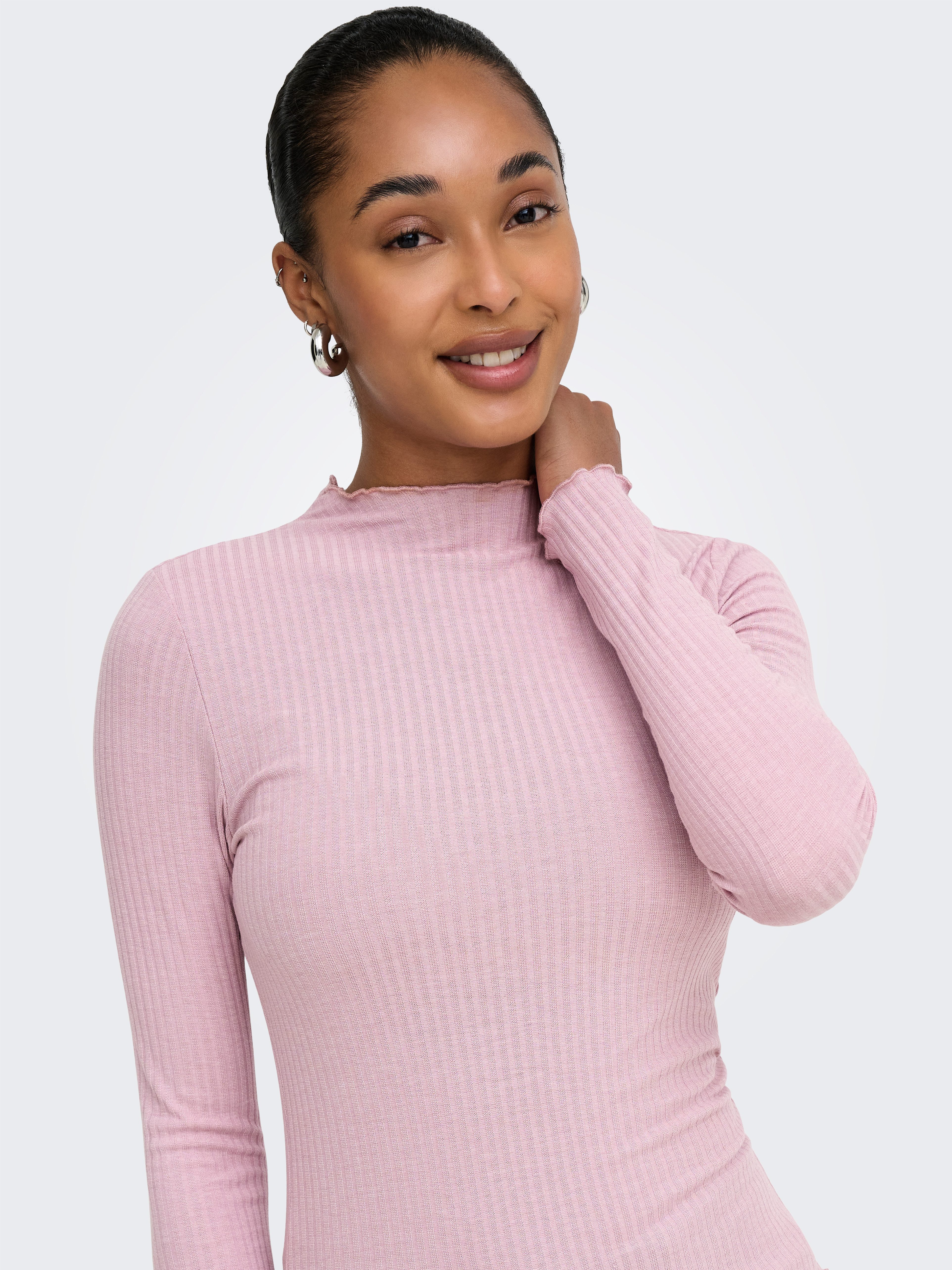 ONLY Langarmshirt ONLEMMA L/S HIGH NECK TOP Materialmix