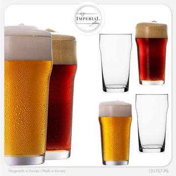 IMPERIAL glass Bierglas Pint Biergläser 500ml, Crystalline Glas, Pintgläser 0,7L Spülmaschinenfest Nonic Pint Weizengläser Bierglas