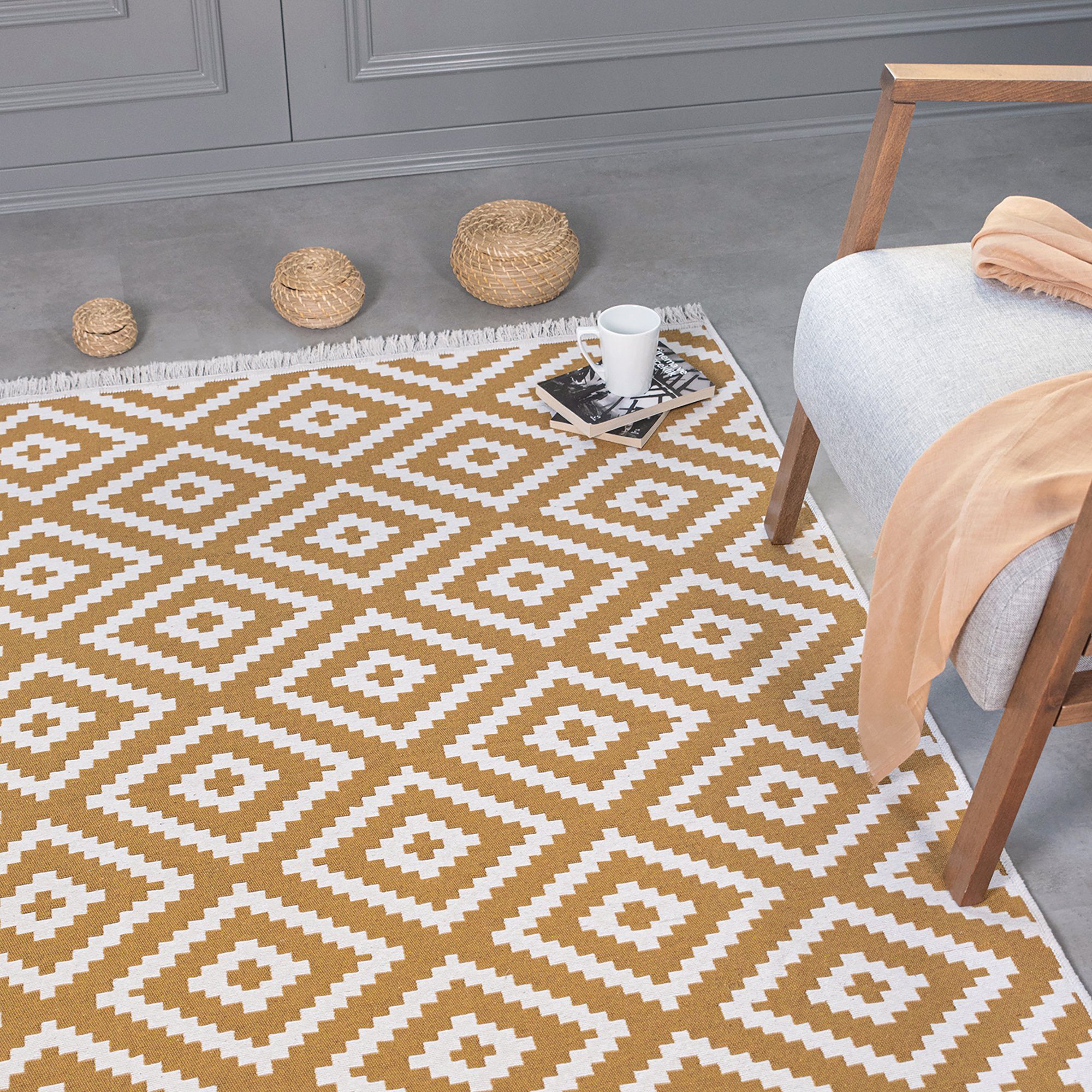 Jimri Teppich Kelim Teppich Wohnzimmer Schlafzimmer Küche, Badezimmer Läufer Flur, Läufer, Wendeteppich