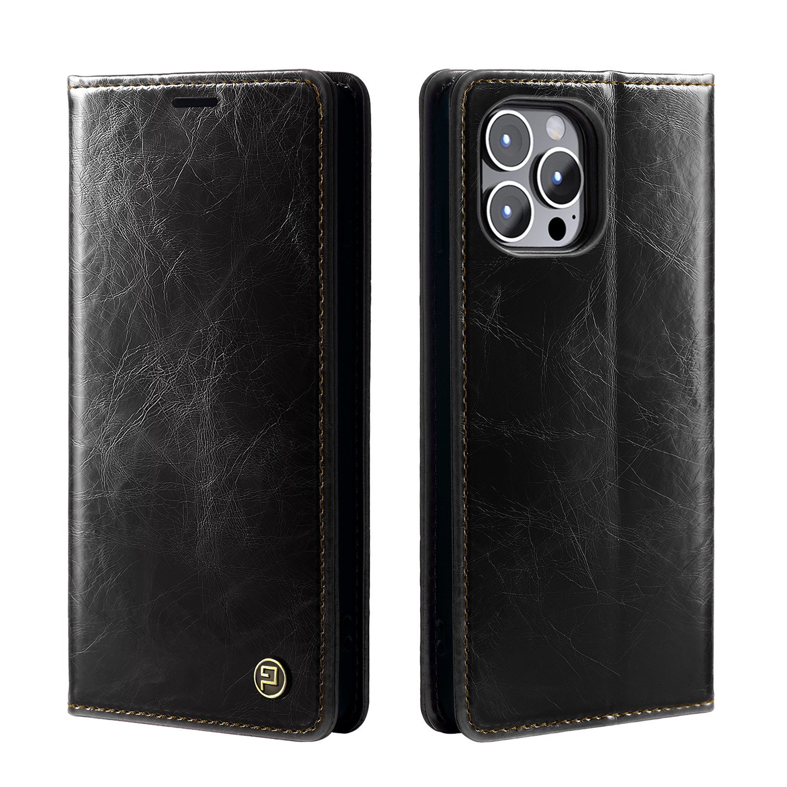 Tec-Expert Handyhülle Tasche Hülle für Apple iPhone 16 Pro 6.1 Zoll, 6.1, Cover Klapphülle Case mit Kartenfach RFID Schutz aufstellbar