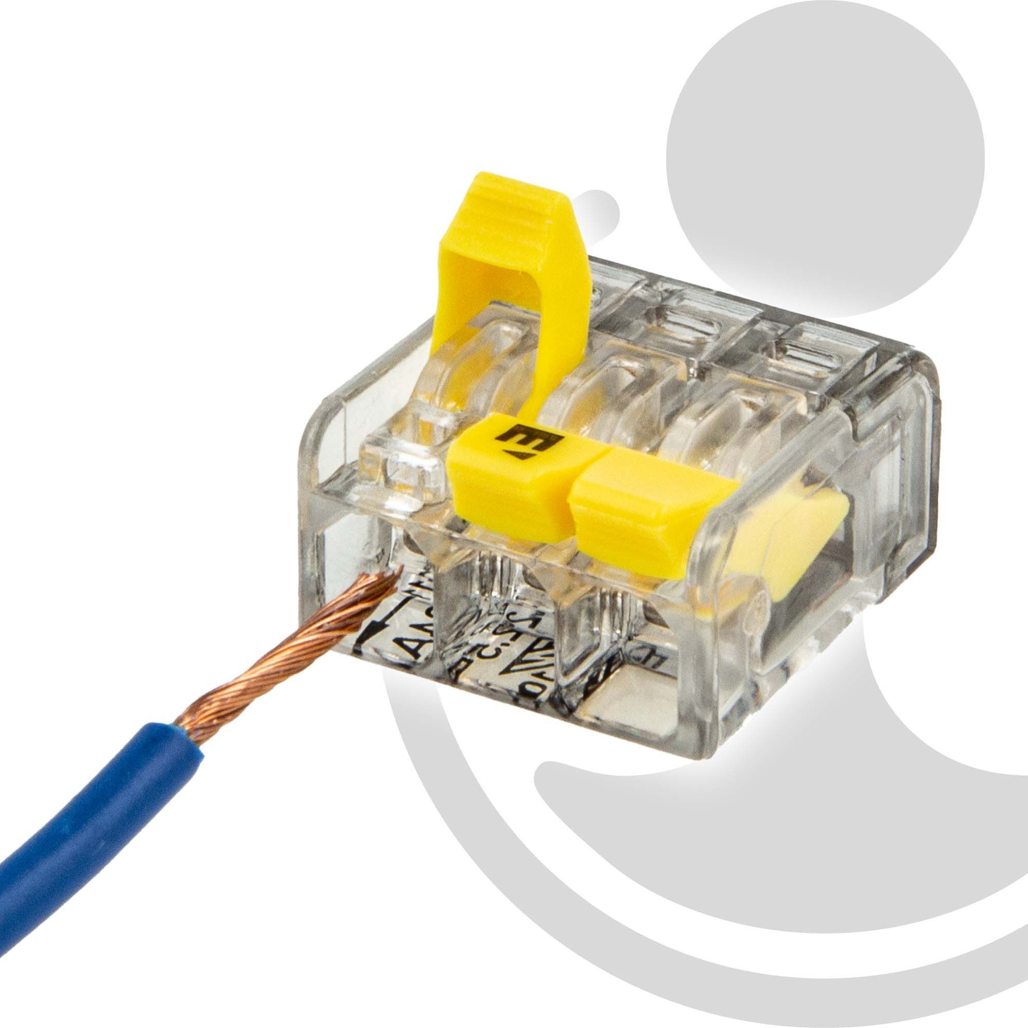 ELTROPA Klemmen Steckklemme (10 Stück)- für 3 flexible & Massivleiter 0,2 bis 2,5 mm²