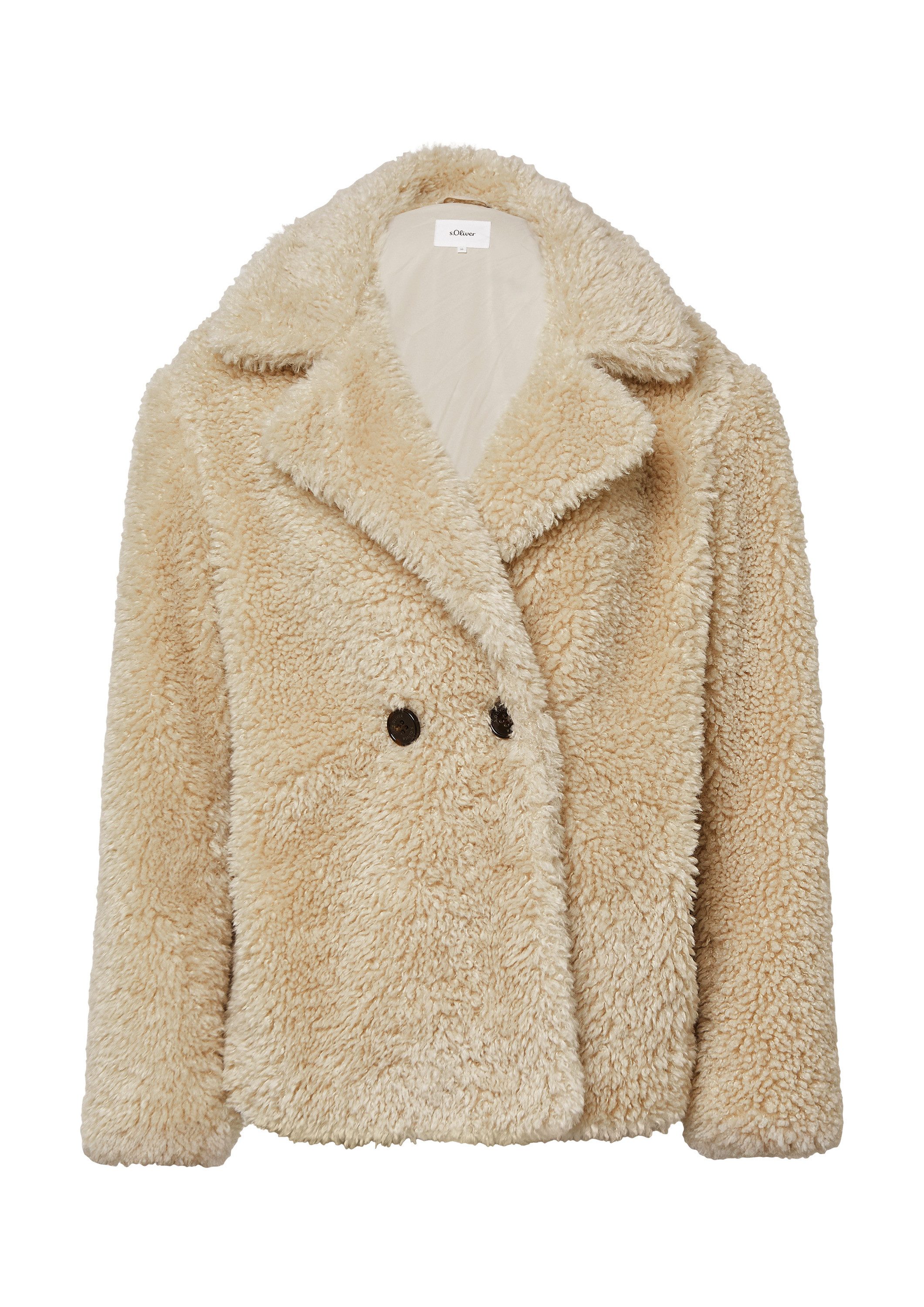 s.Oliver Winterjacke Outdoor-Jacke Teddy-Jacke mit Eingrifftaschen