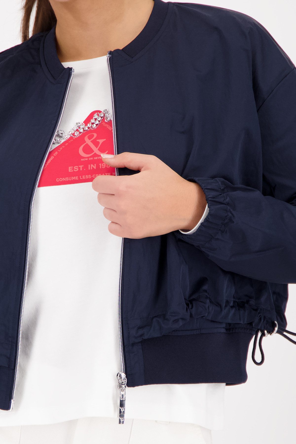 Monari Kurzjacke Regular fit mit Rundhalsausschnitt