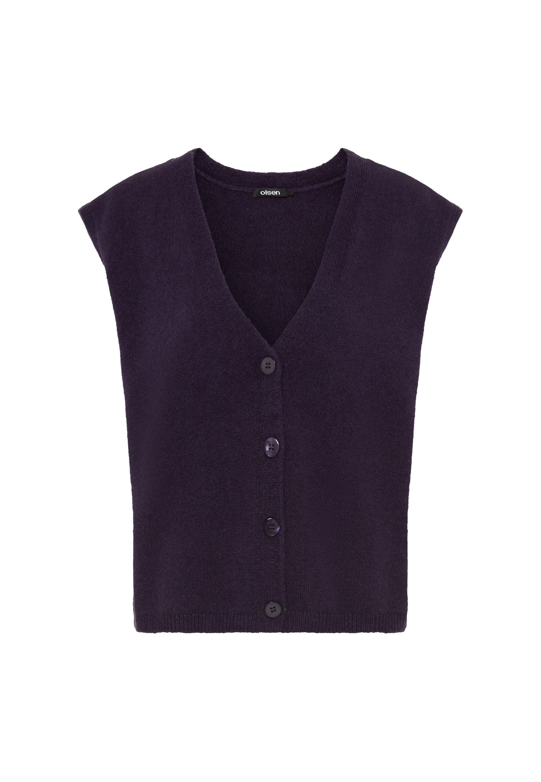 Olsen Strickpullover Weste mit V-Ausschnitt und Knopfleiste