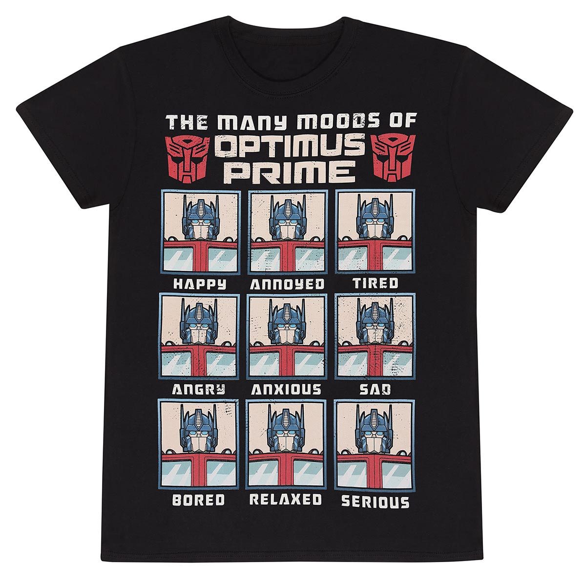 Transformers T-Shirt Many Moods Of Optimus Prime