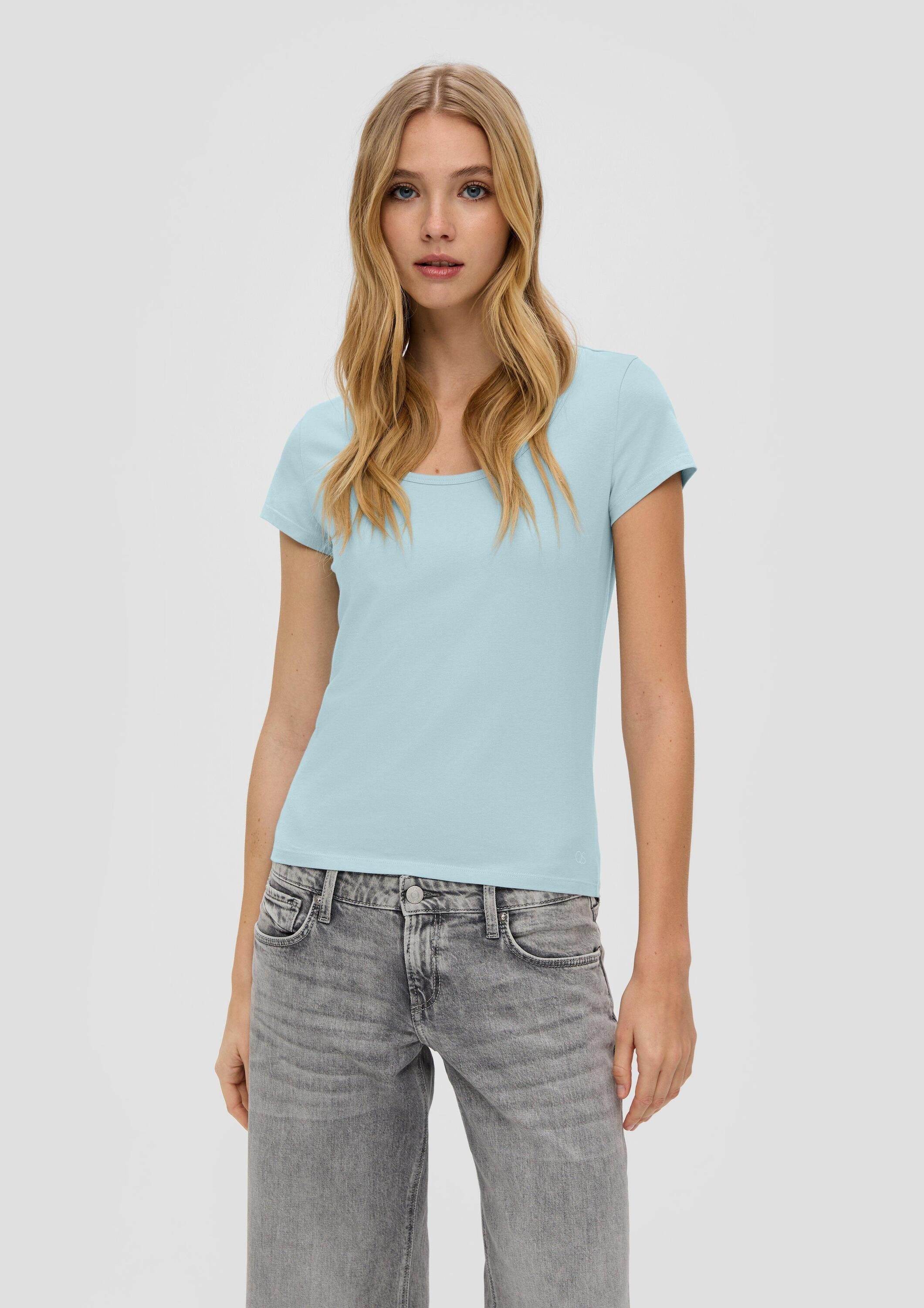 QS Kurzarmshirt T-Shirt T-Shirt mit U-Ausschnitt günstig online kaufen