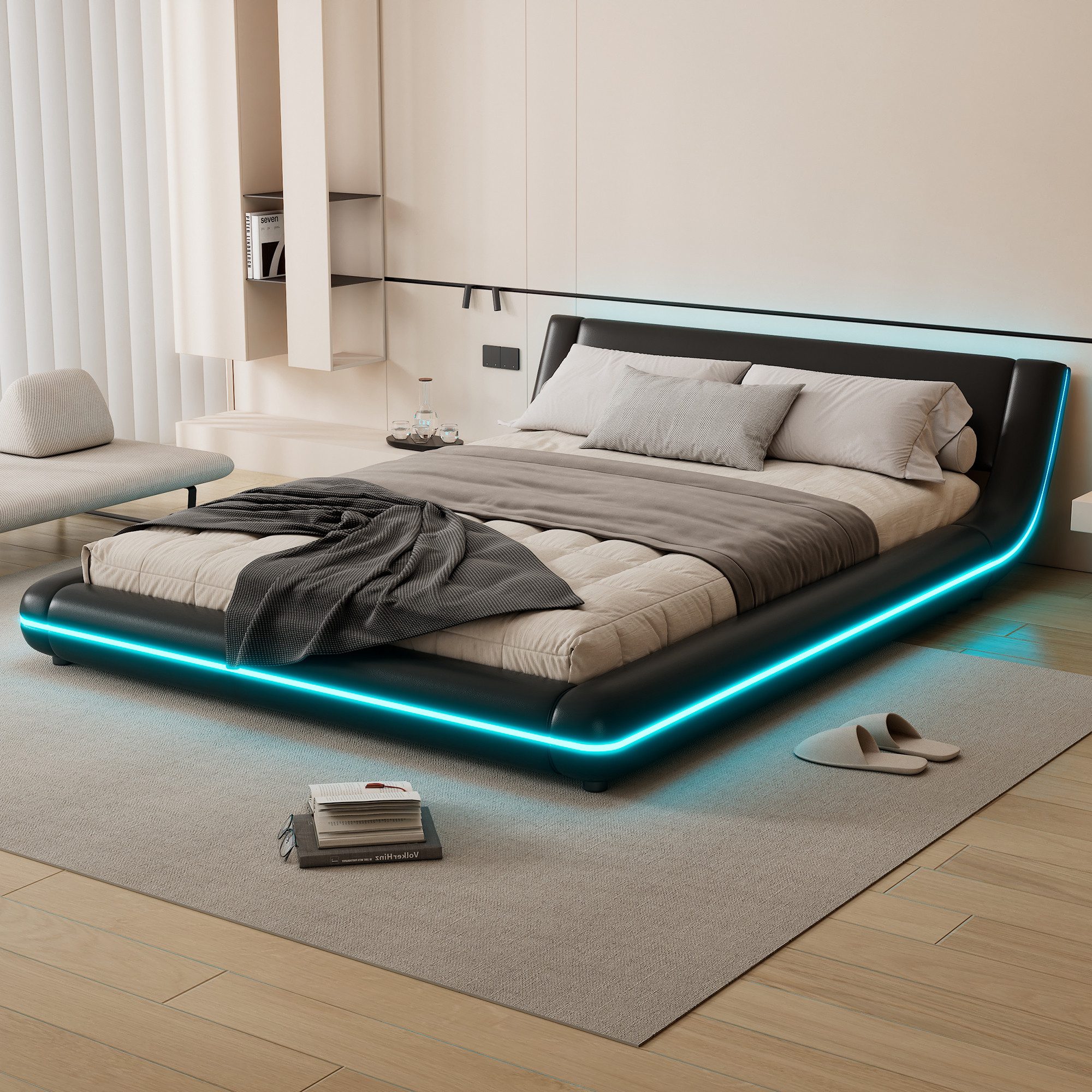 TavilaEcon Polsterbett Flachbett Bodenbett Doppelbett mit günstig online kaufen