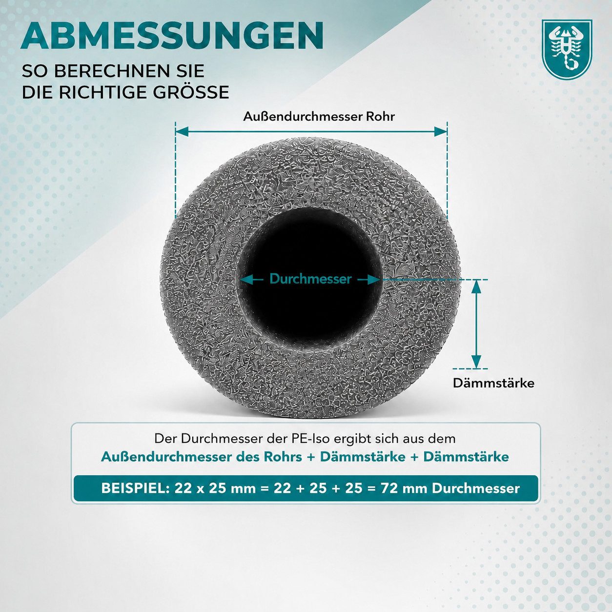 Scorprotect® Steinwolle Scorprotect selbstklebende PE Rohrisolierung 1 m Ware Farbe grau