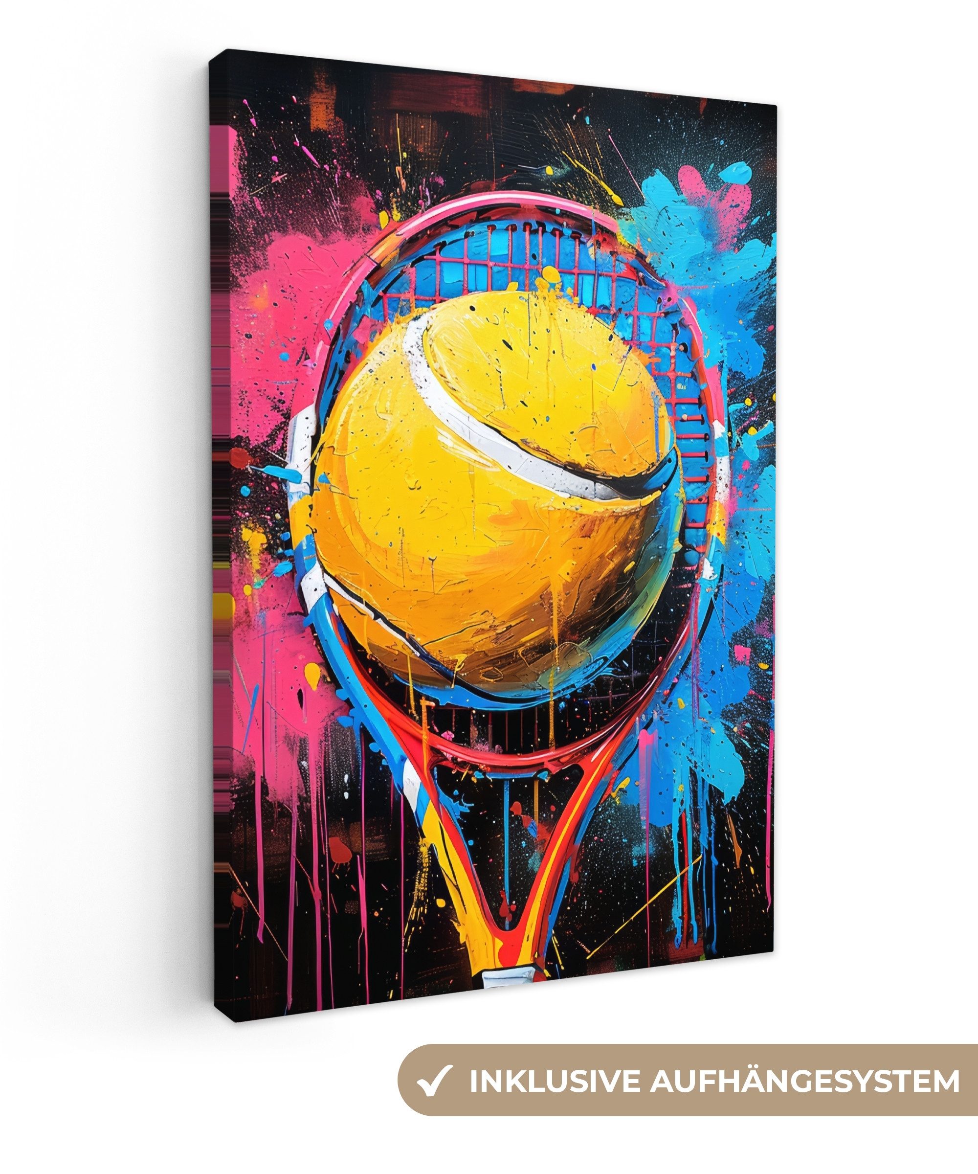 OneMillionCanvasses® Leinwandbild Graffiti - Tennis - Sport - Schläger, Fot günstig online kaufen