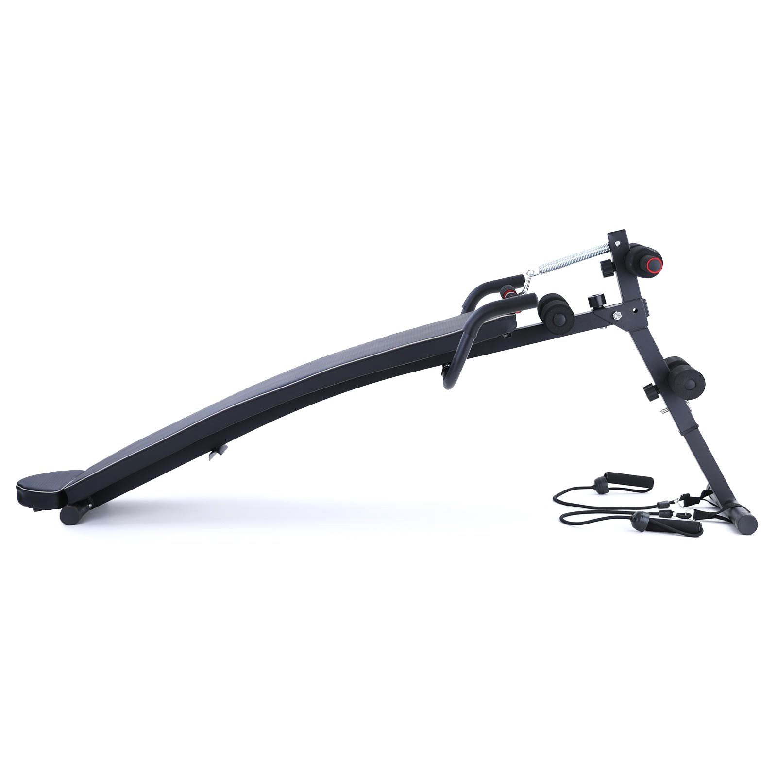RAMROXX Hantelbank Sit Up Schrägbank Multifunktion mit Kopfauflage und Zugseile