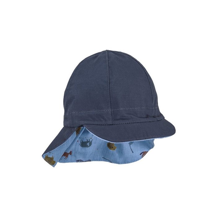Sterntaler® Strickmütze Wende-Schirmmütze mit Nackenschutz (1-St) Mütze mit Nackenschutz Baby Mütze mit süßen Motiven