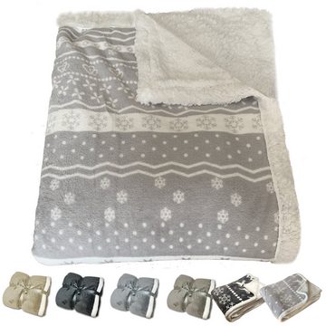 Wohndecke Kuscheldecke Lammflor Imitat Sherpa Wohndecke, JEMIDI