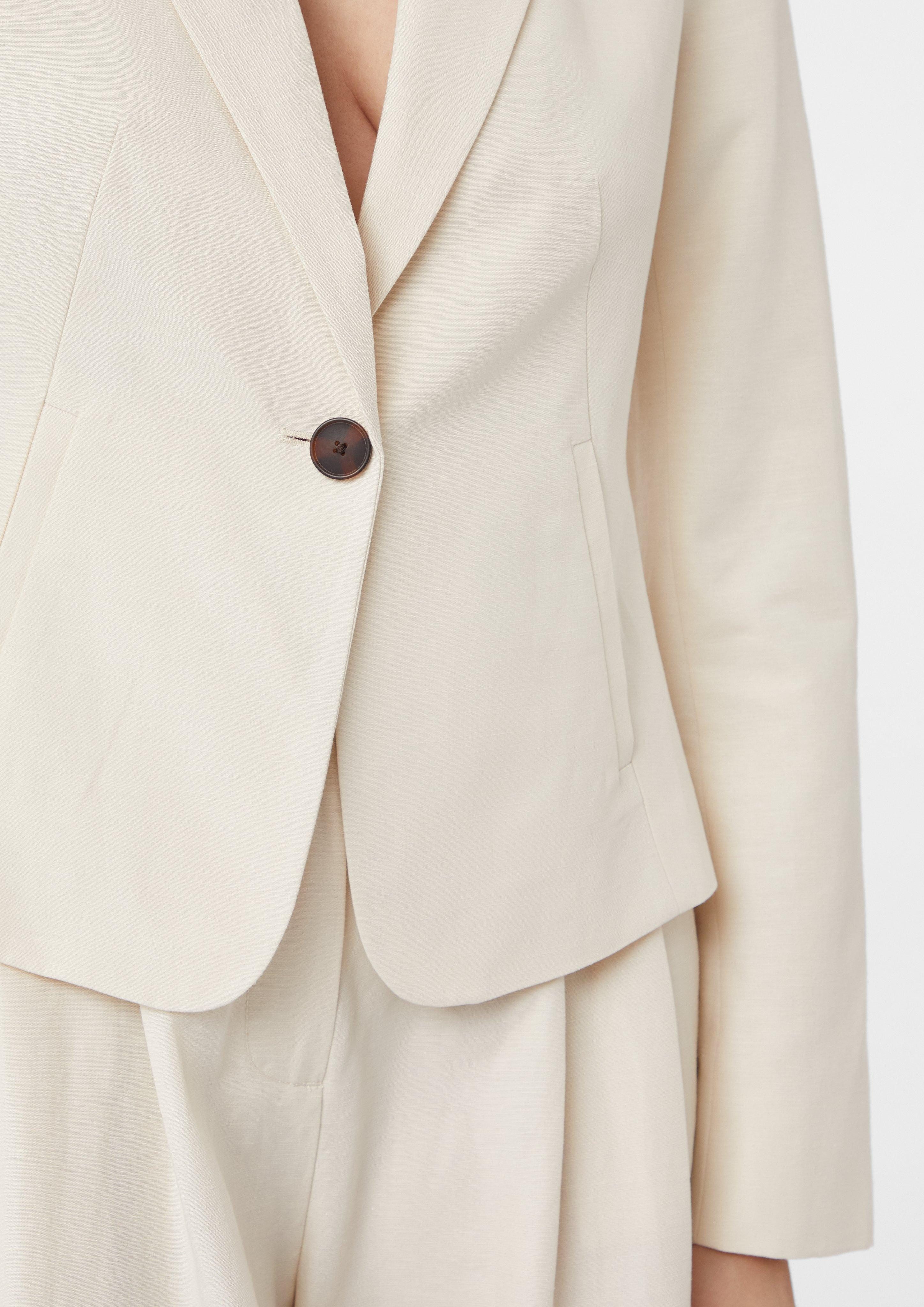 Comma Blusenblazer Taillierter Crop-Blazer aus Leinenmix, günstig online kaufen