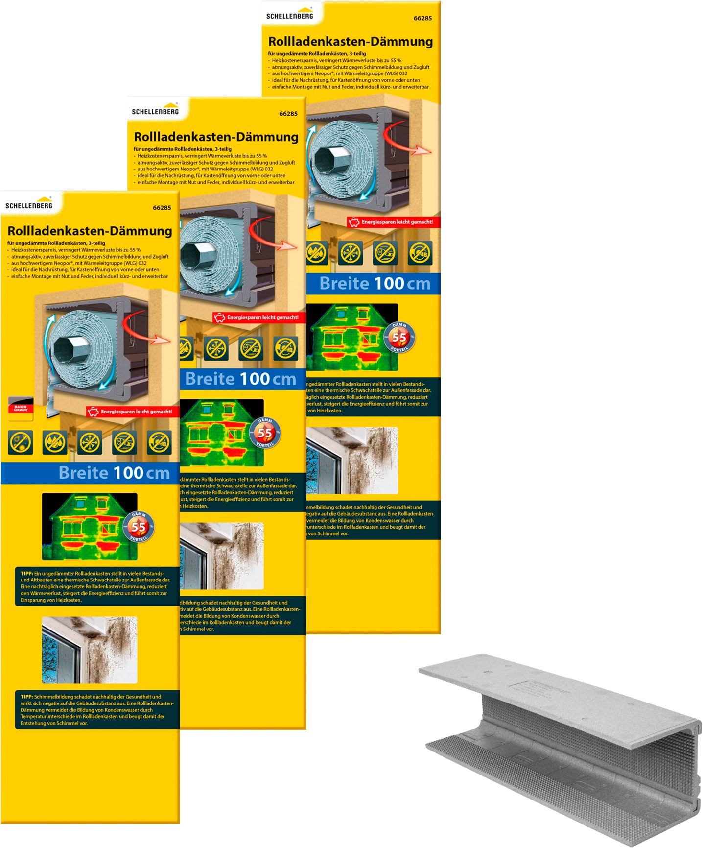SCHELLENBERG Rollladenkastendämmung 3-teilig, 100 x 28,5 günstig online kaufen