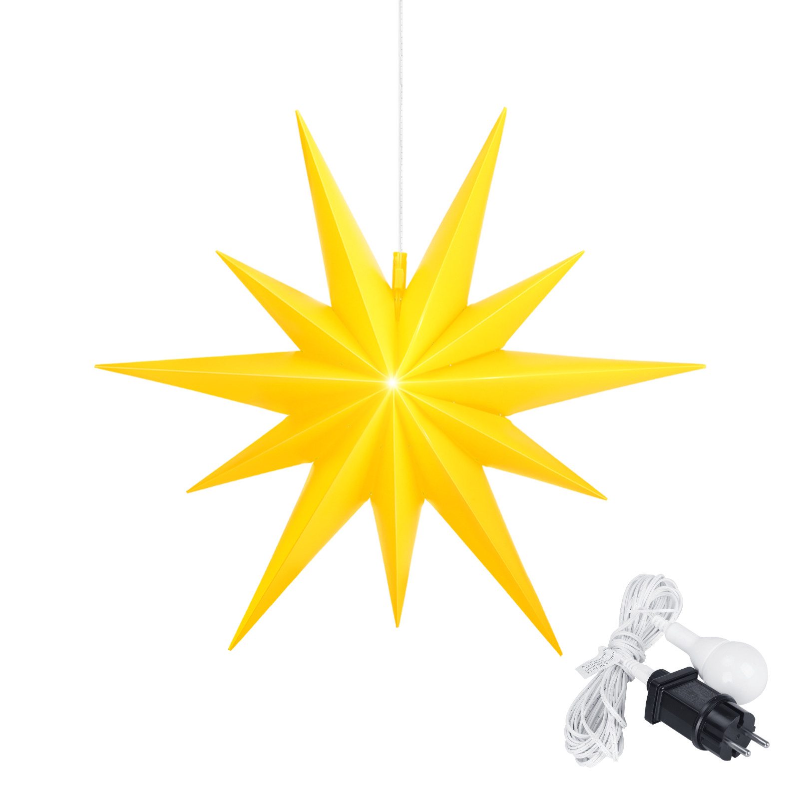ovilum LED Stern Leuchtstern, aus Kunststoff in Gelb zur