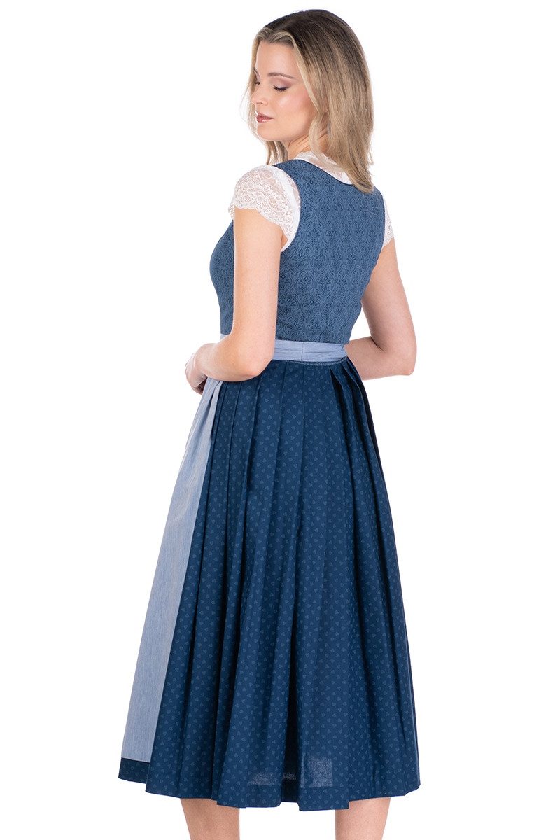 Hammerschmid Dirndl Dirndl lang 2tlg. - KOFLERSEE - blau gemustert – Bild 5 von 5