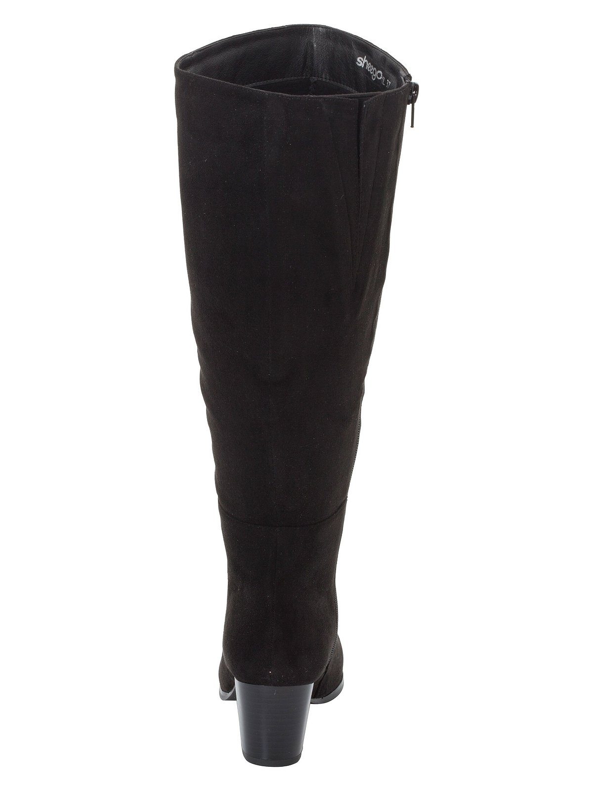 Sheego Große Größen Weitschaftstiefel in schwarz XXL Schaftweite aus Velourslederimitat