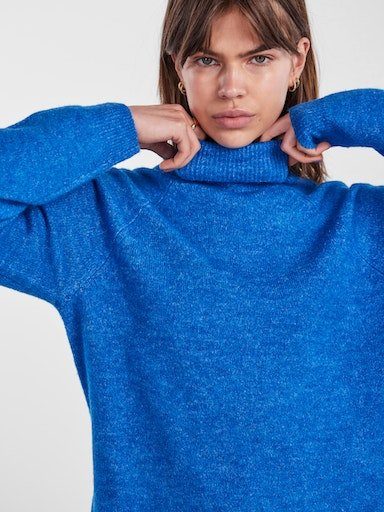 pieces Rollkragenpullover PCJULIANA BC LS ROLLNECK French NOOS KNIT Blue