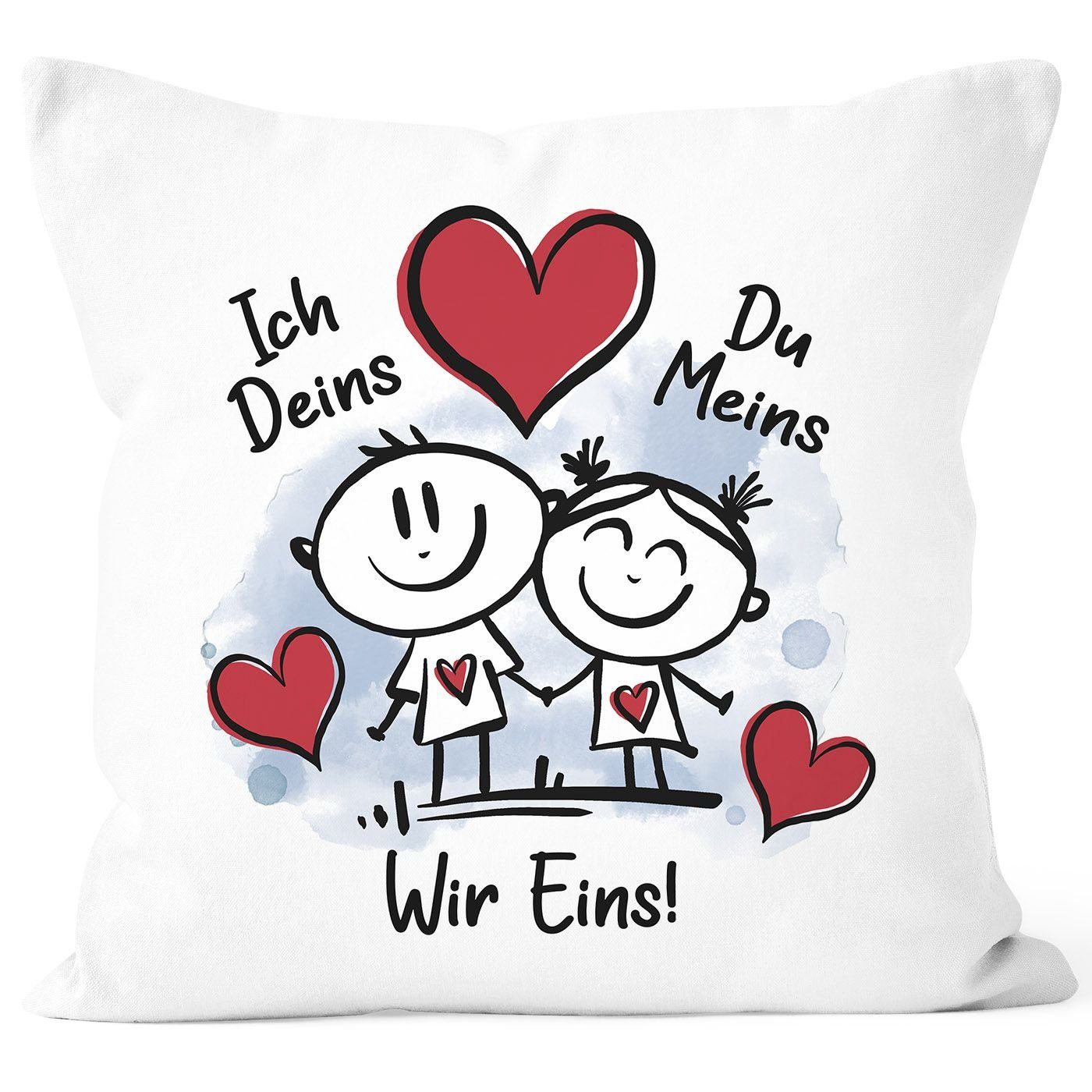 SpecialMe Dekokissen Kissen-Bezug verliebte Strichmännchem Ich Deins Du Mei günstig online kaufen