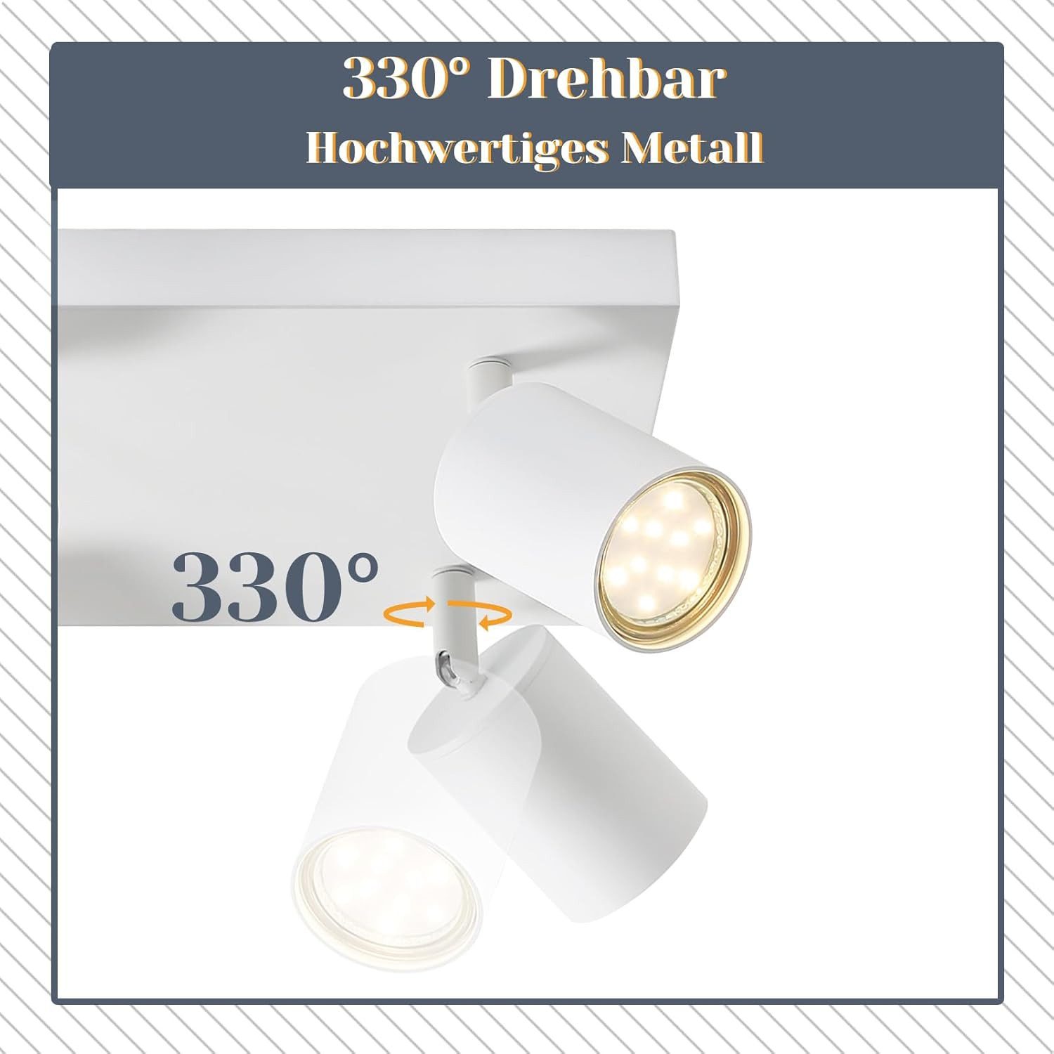 Nettlife Deckenstrahler Deckenstrahler Weiß GU10 4/6 Flammig, 330° Schwenkbar, LED wechselbar, für Wohnzimmer Schlafzimmer Küche Flur