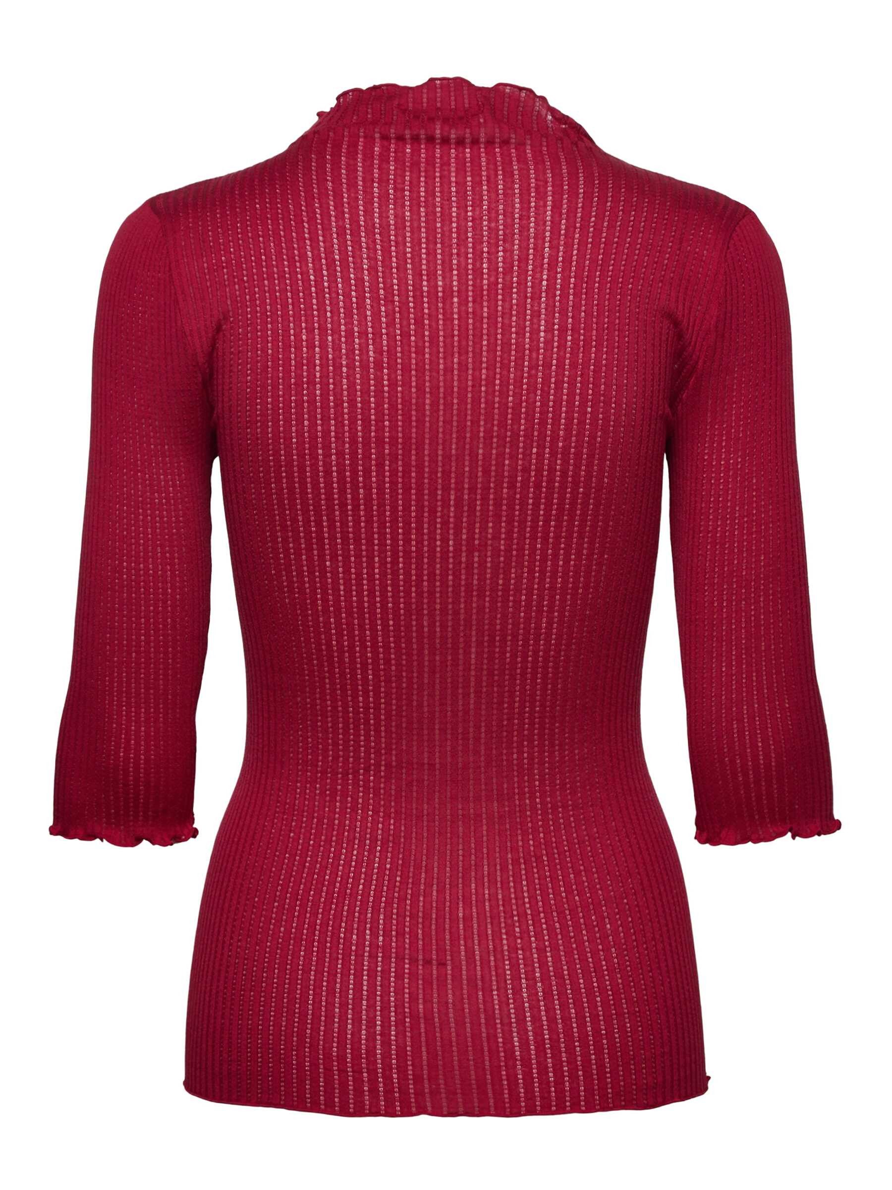 rosemunde Stehkragenshirt Belize silk shirt leicht transparentes Shirt, 3/4 Arm, mit Stehkragen, Seidenmix