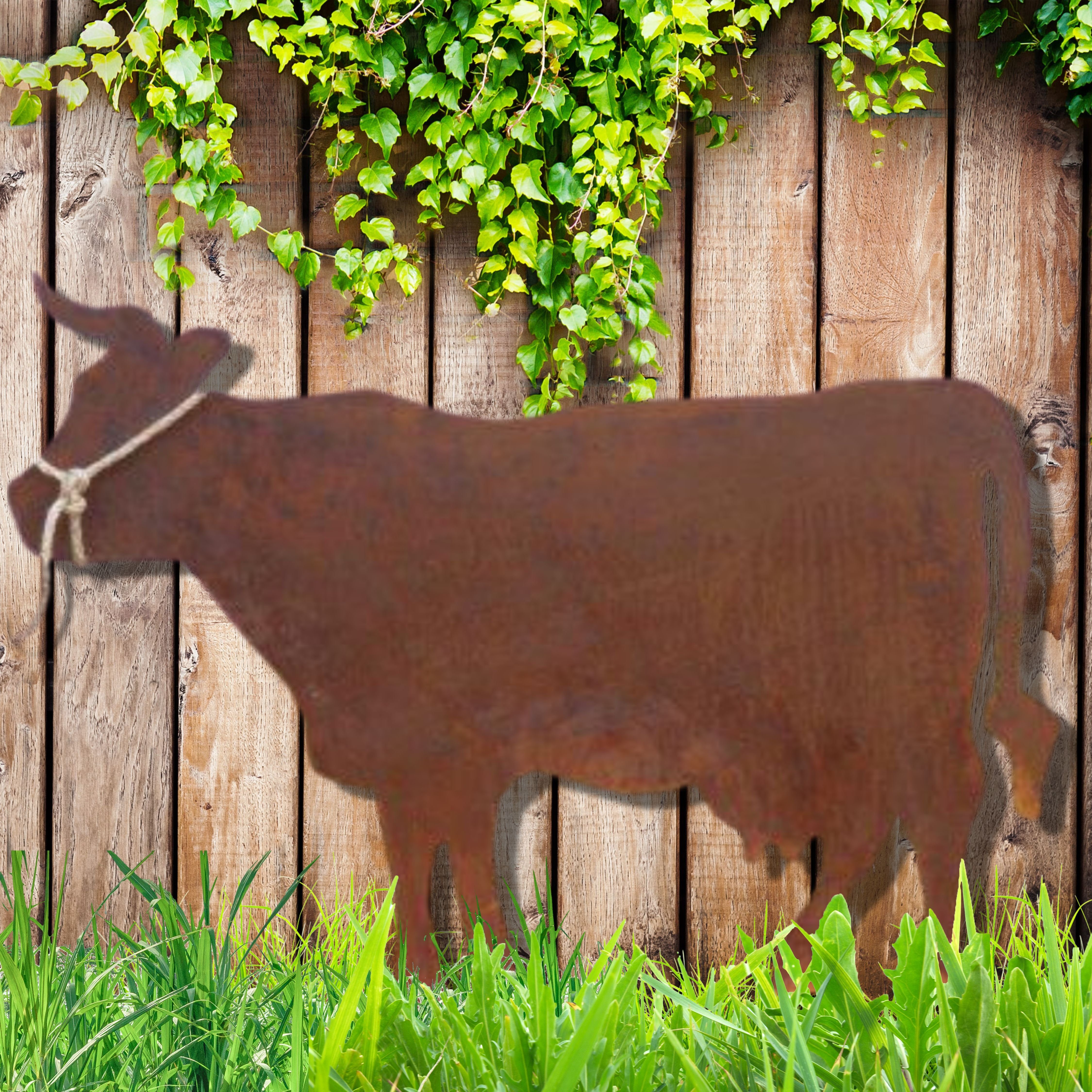 Rostikal Gartenfigur Kuh Deko Figur Garten günstig online kaufen