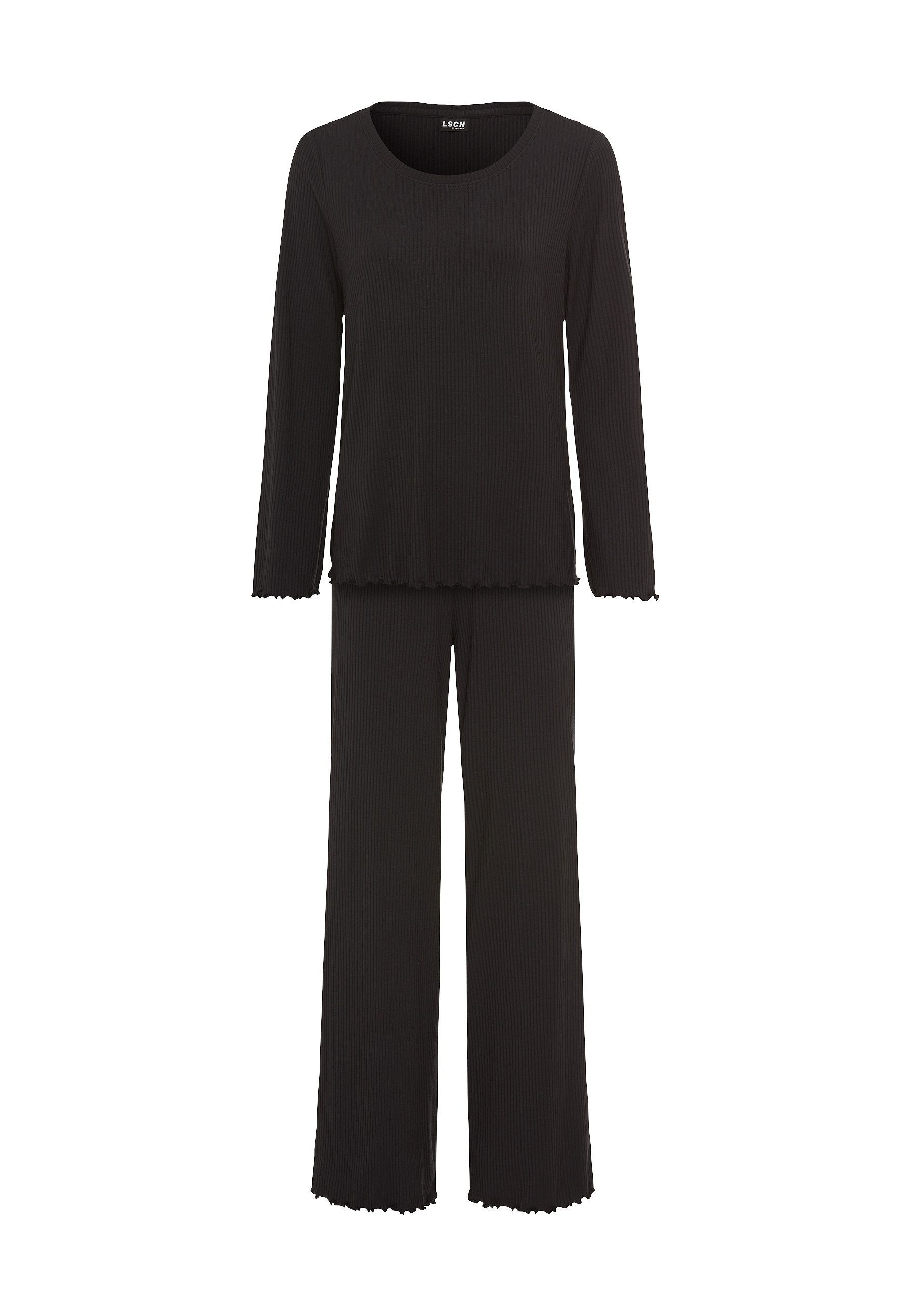 LSCN by LASCANA Pyjama (Set, 2 tlg) mit süßen Kräuselsäumen günstig online kaufen