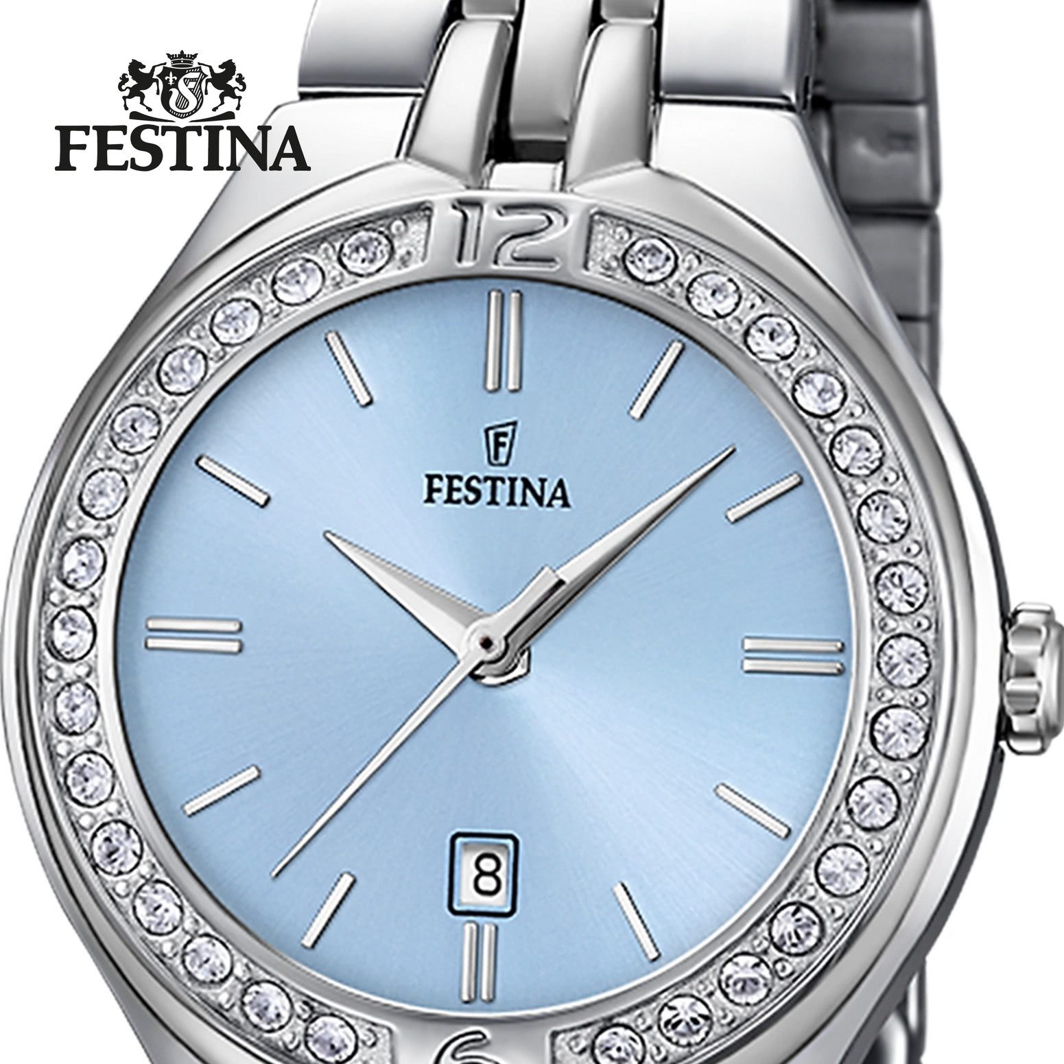 Festina Quarzuhr Festina Damenuhr Edelstahl silber, (Analoguhr), Damen Armbanduhr rund, Edelstahlarmband silber, Fashion