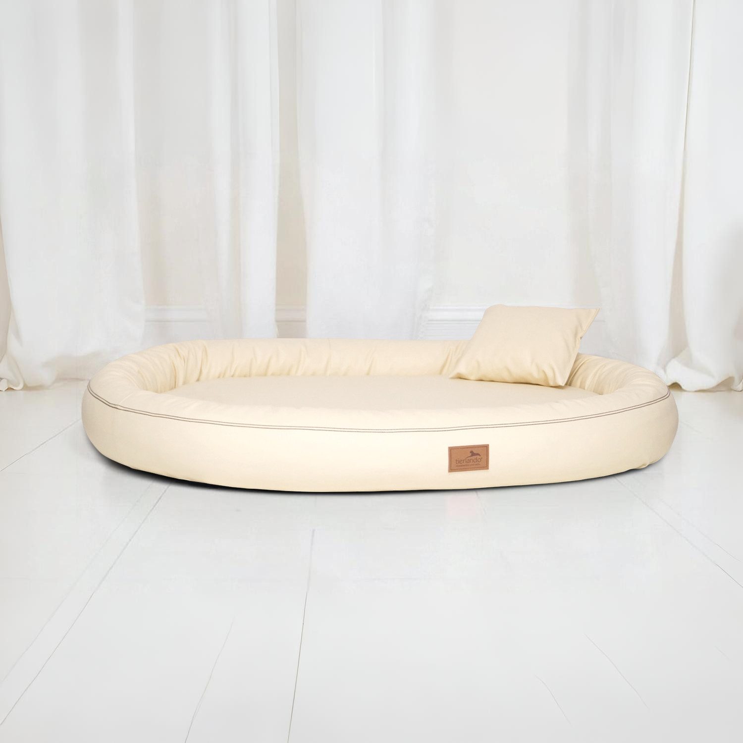 Thumbnail - tierlando® Tierbett Orthopädisches Hundebett GILBERT aus Kunstleder mit Latexkern, Abwischbar, Haar resistent, Pflegelei...