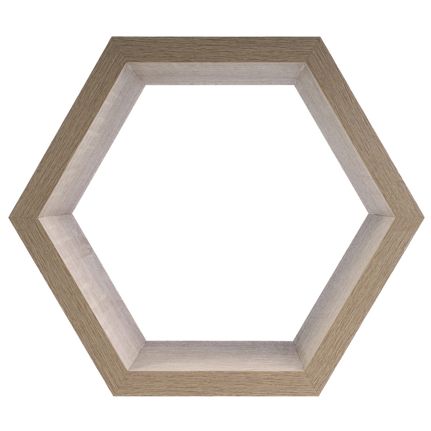 Domax Wandregal Wand‑Regal Sechseck Eiche dekoratives Wandboard in sechseck günstig online kaufen