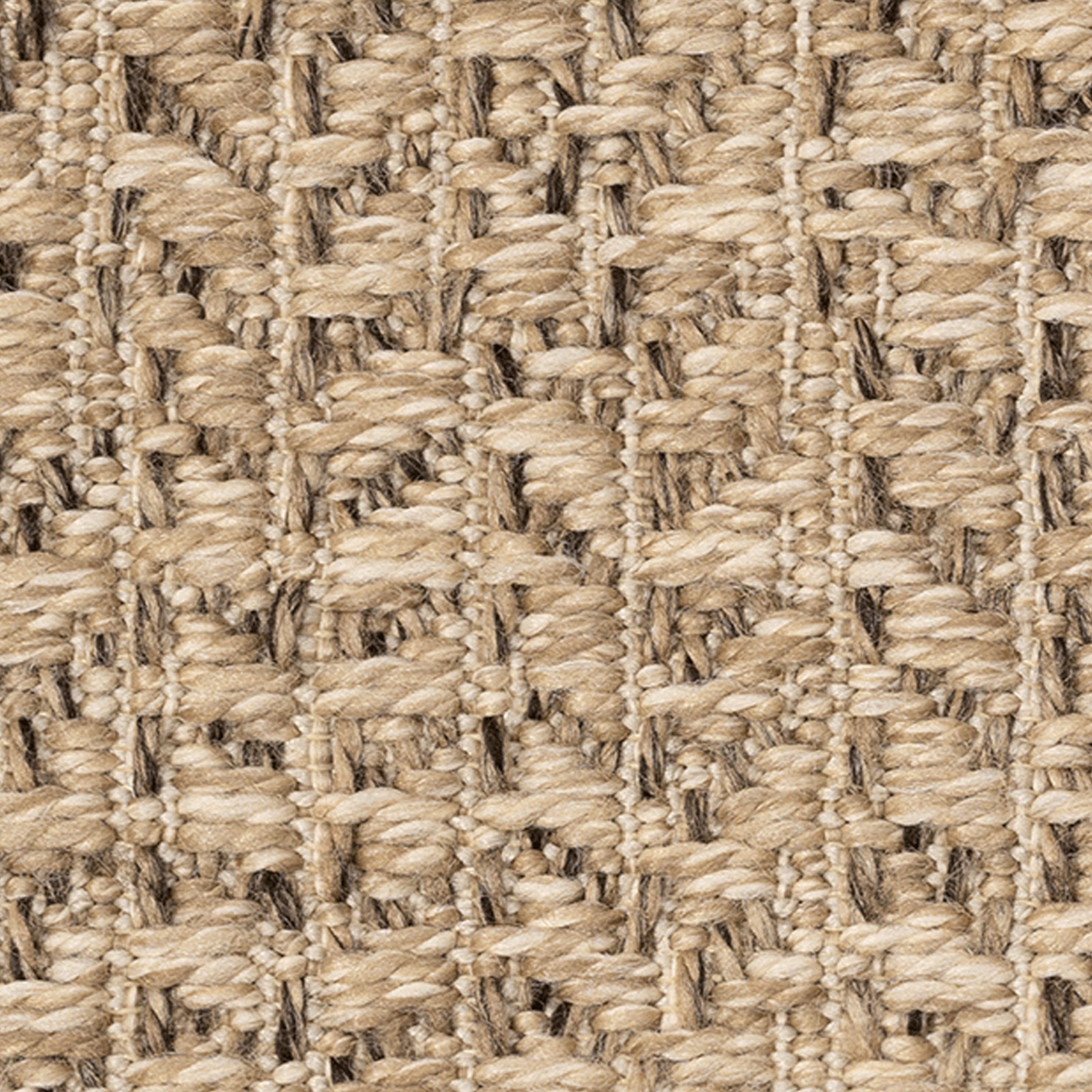 Carpetia Outdoorteppich In- & Outdoorteppich Jute-Look, rund, Höhe: 5 mm, robuste Struktur wetterfest & pflegeleicht