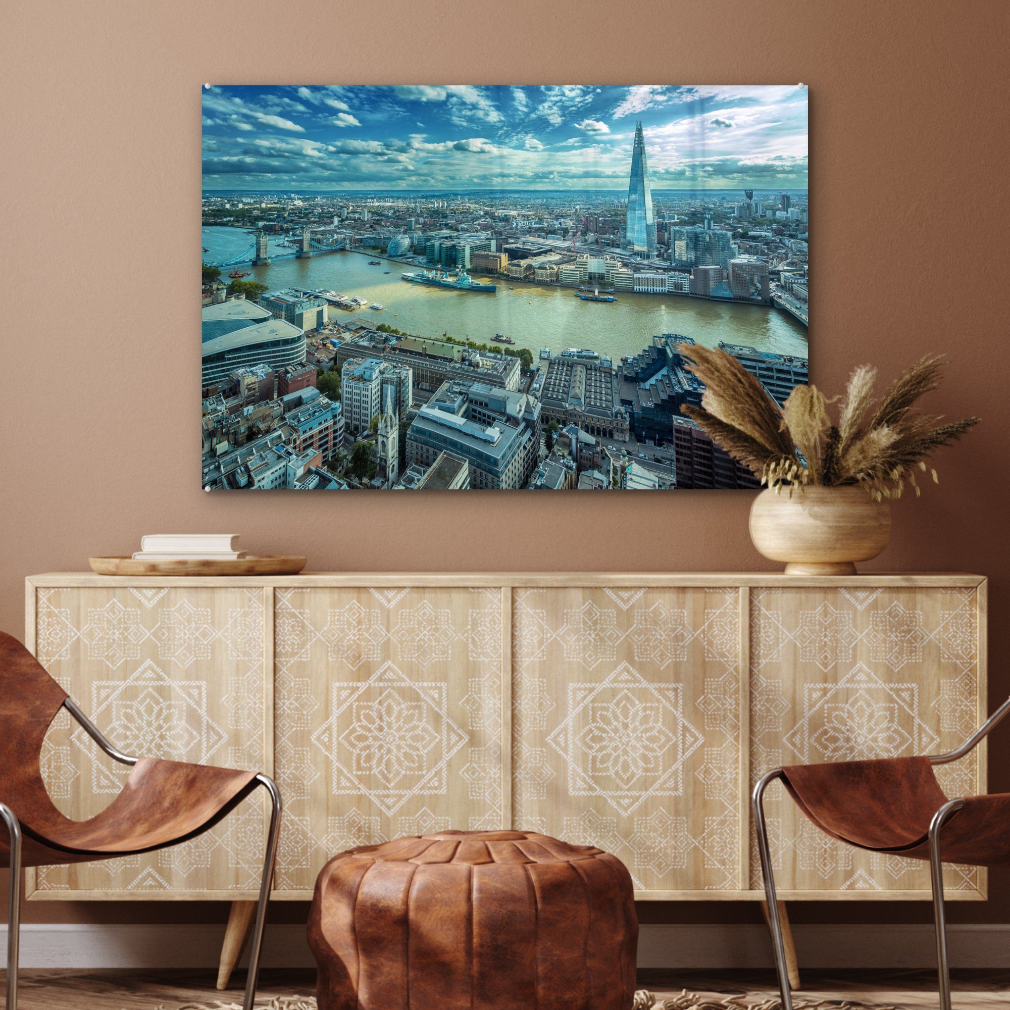 Bridge, Wohnzimmer Schlafzimmer - & (1 MuchoWow Tower London - Themse St), Acrylglasbilder Acrylglasbild
