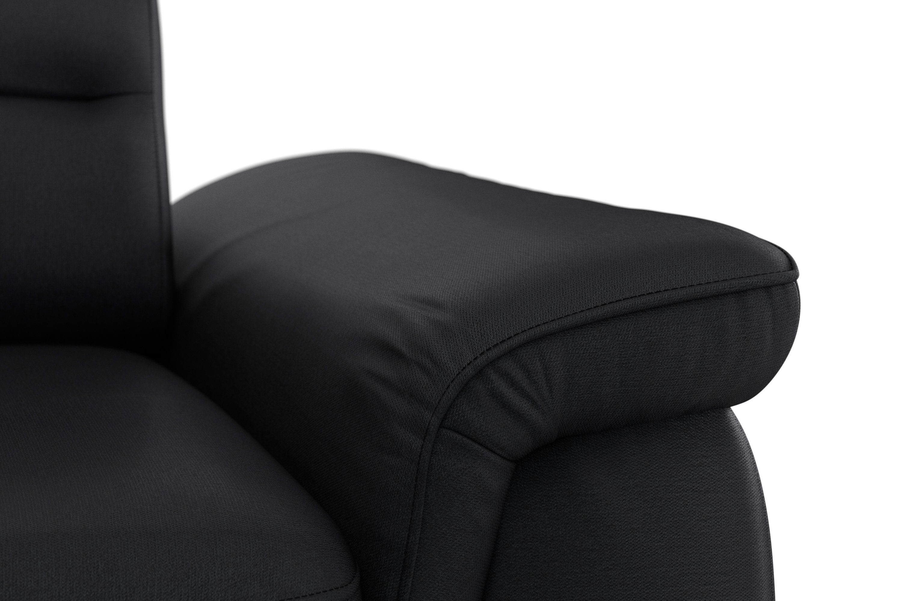 Ecksofa mane, Armteilfunktion mit sit&more und mit optional Kopfteilverstellung Sinatra,