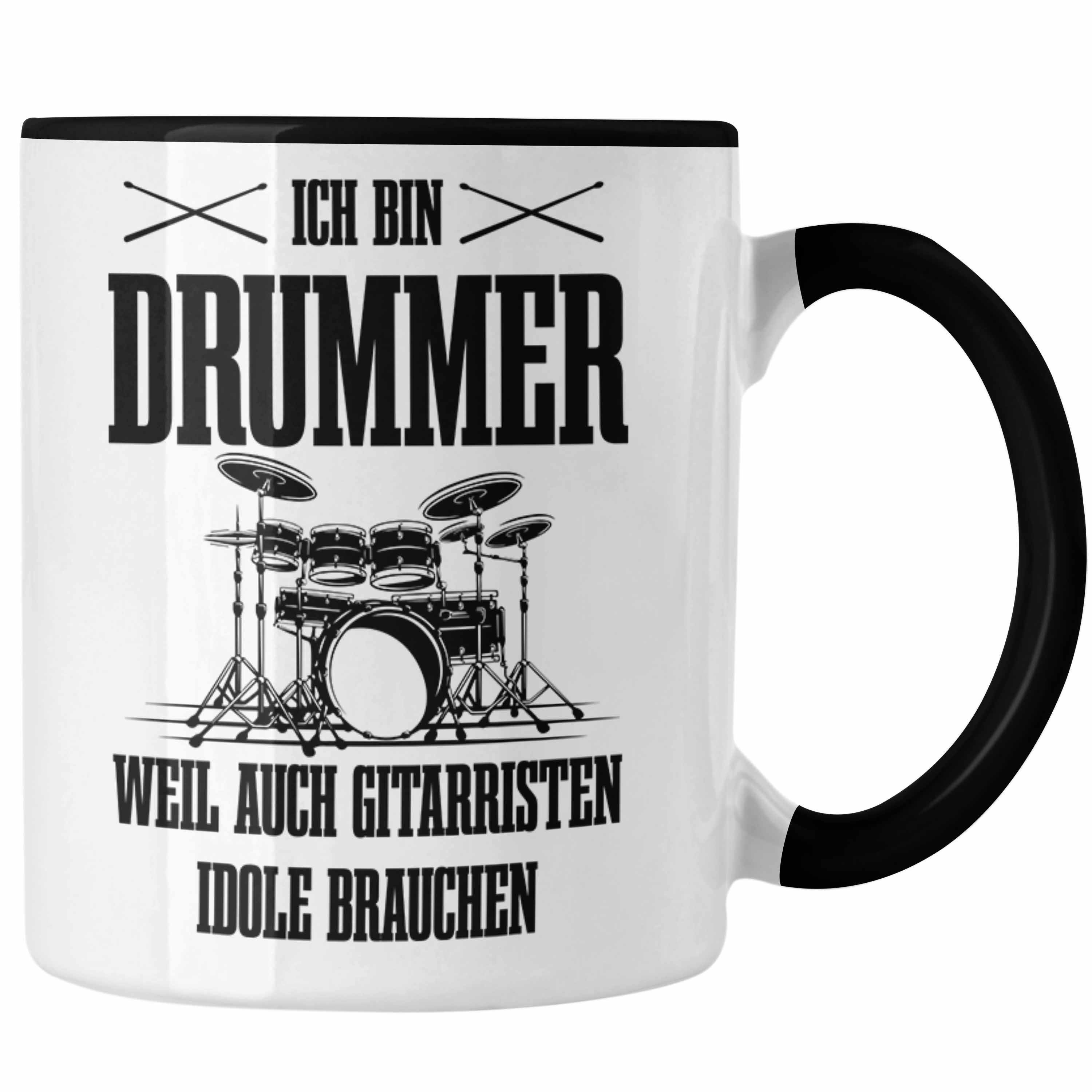 Trendation Tasse Drummer Tasse Geschenk Schlagzeugspieler Geschenkidee Spruch Weil Auc Schwarz