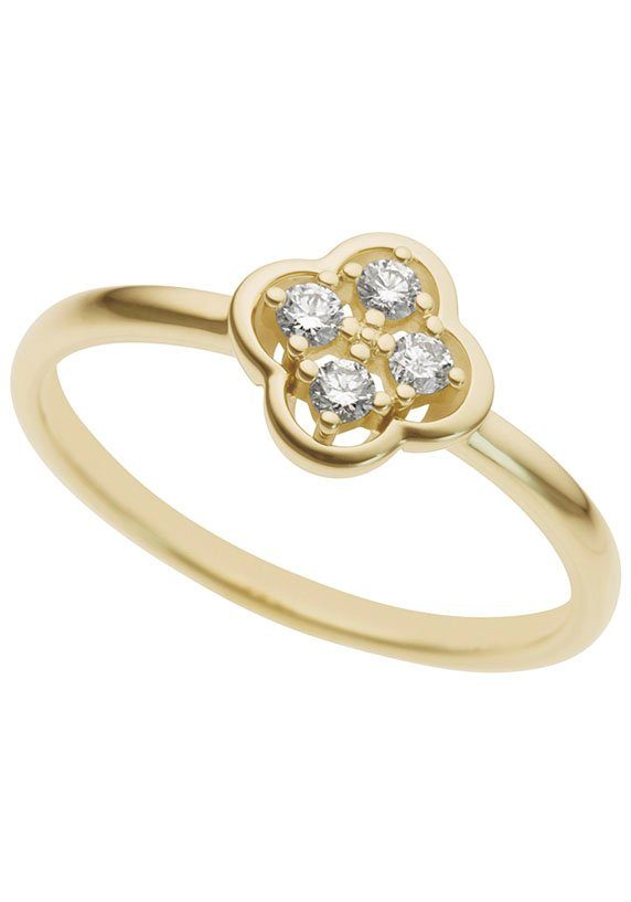 Firetti Diamantring Schmuck Geschenk Gold 333 Damenring Goldring Diamant Blume, zu Kleid, Shirt, Jeans, Sneaker! Anlass Geburtstag Weihnachten