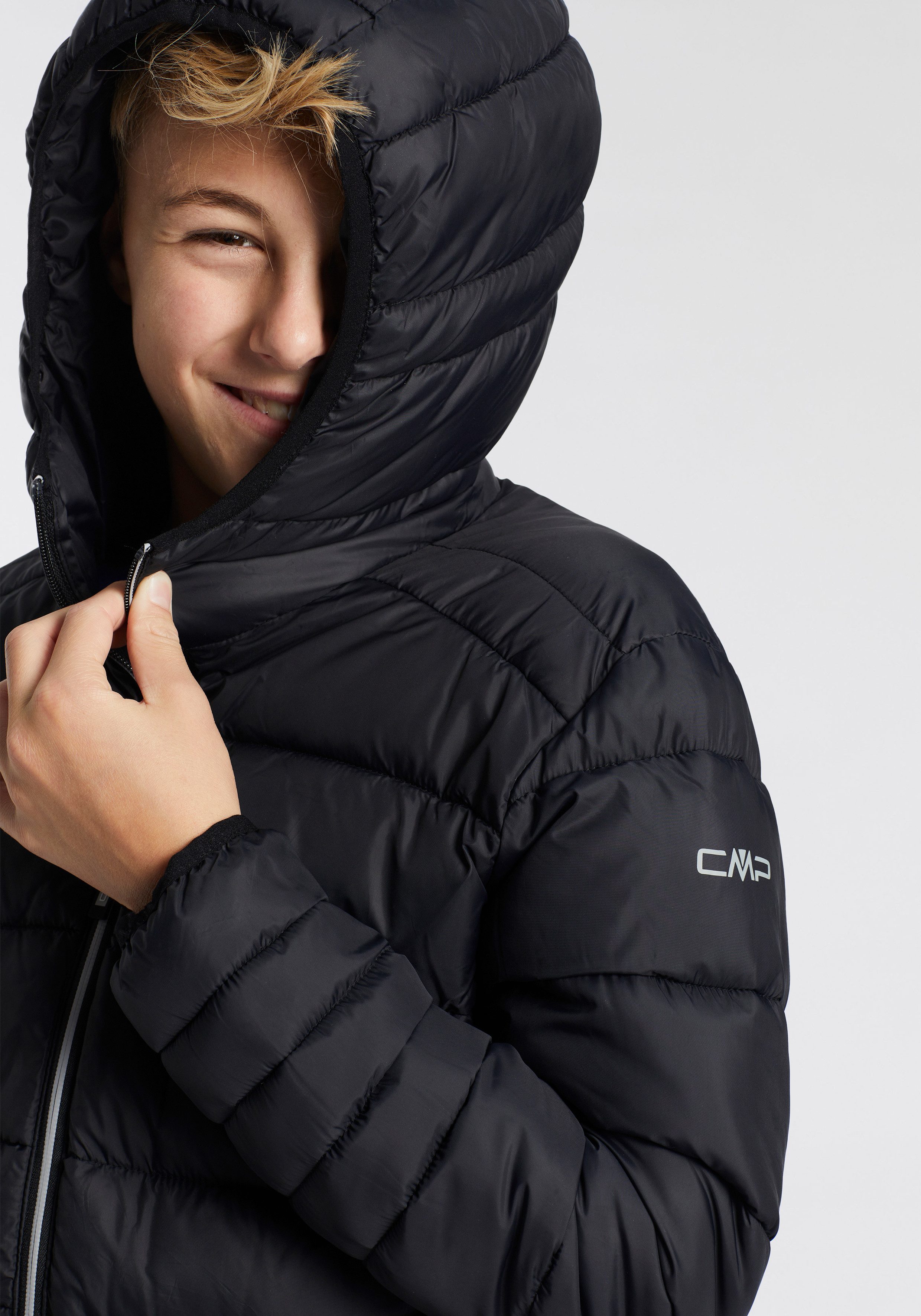 CMP Steppjacke KID JACKET FIX HOOD mit Kapuze, winddicht, wasserabweisend, aus Polyester