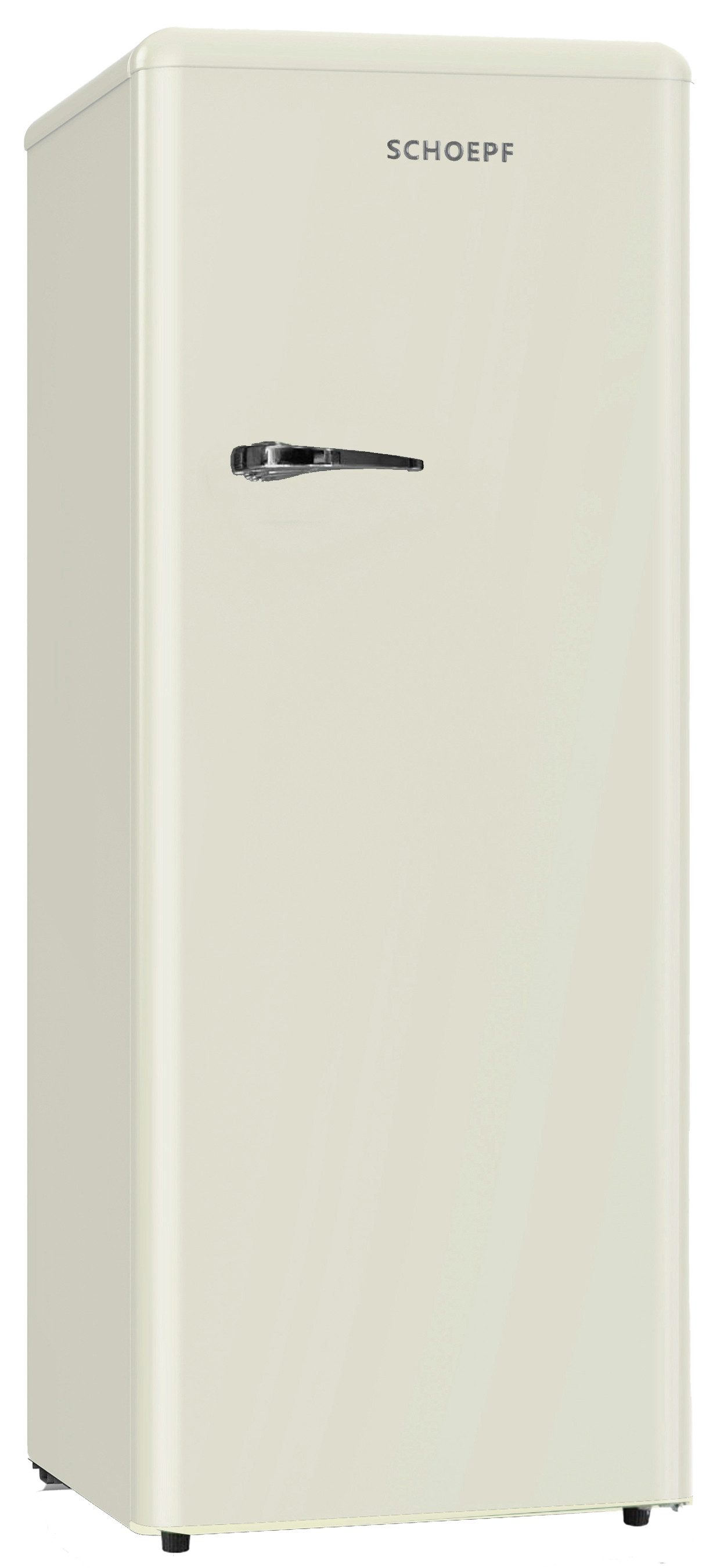 SCHOEPF Vollraumkühlschrank RKS245CR RKS245, 145,60 cm hoch, 54.5 cm breit, LED-Beleuchtung, Retro-Design, 238l Nutzinhalt