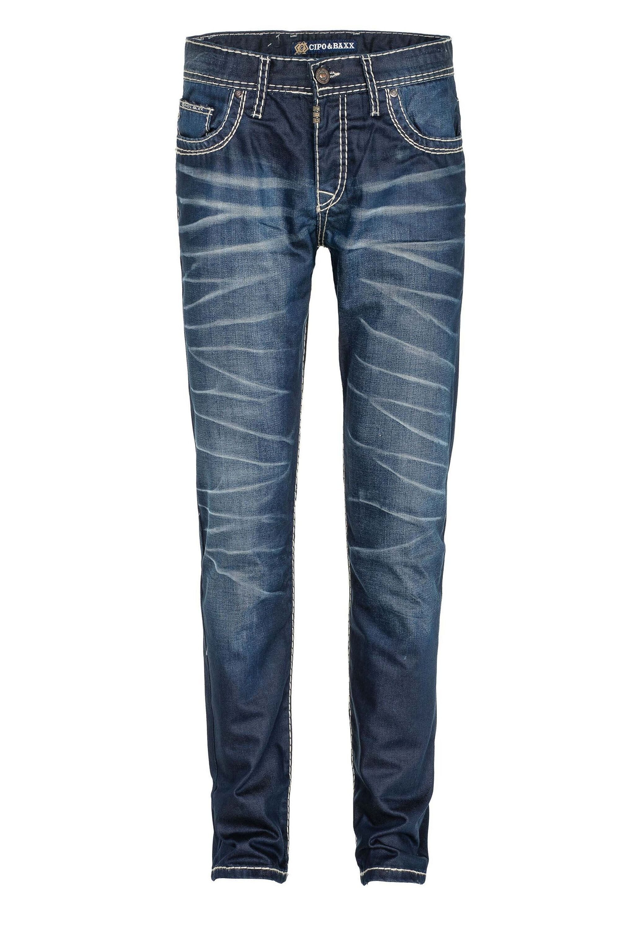 Cipo & Baxx Slim-fit-Jeans Jeans mit scharfen Waschdetails, CD-471 günstig online kaufen