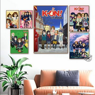 TPFLiving Kunstdruck (OHNE RAHMEN) Poster - Leinwand - Wandbild, K-ON - Kunstdruck aus der japanischen Anime Fernsehserie - (Yonkoma Manga - Leinwand Wohnzimmer, Leinwand Bilder, Kunstdruck), Leinwand bunt - Größe 13x18cm