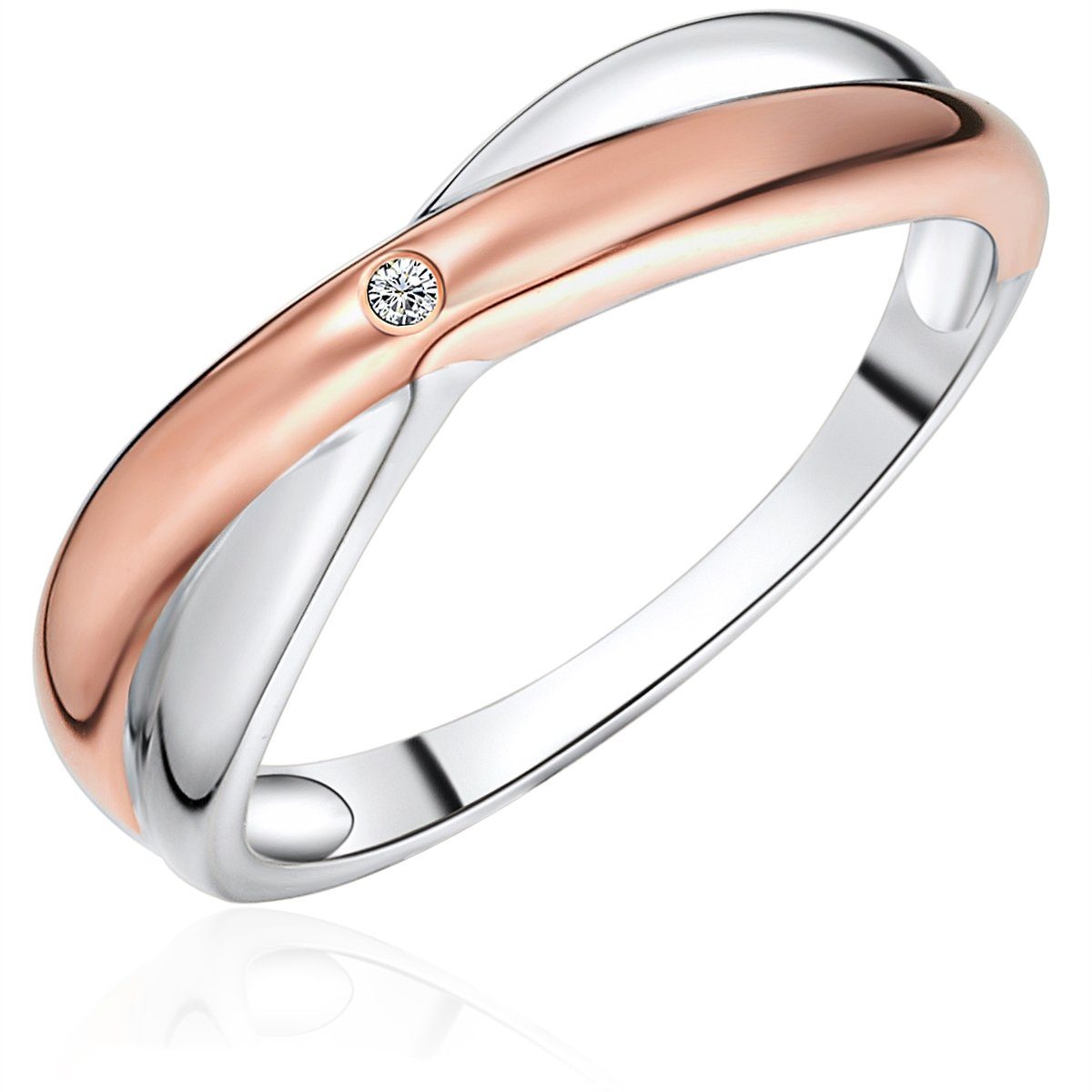 Rafaela Donata Diamantring silber/roségold, mit Diamant