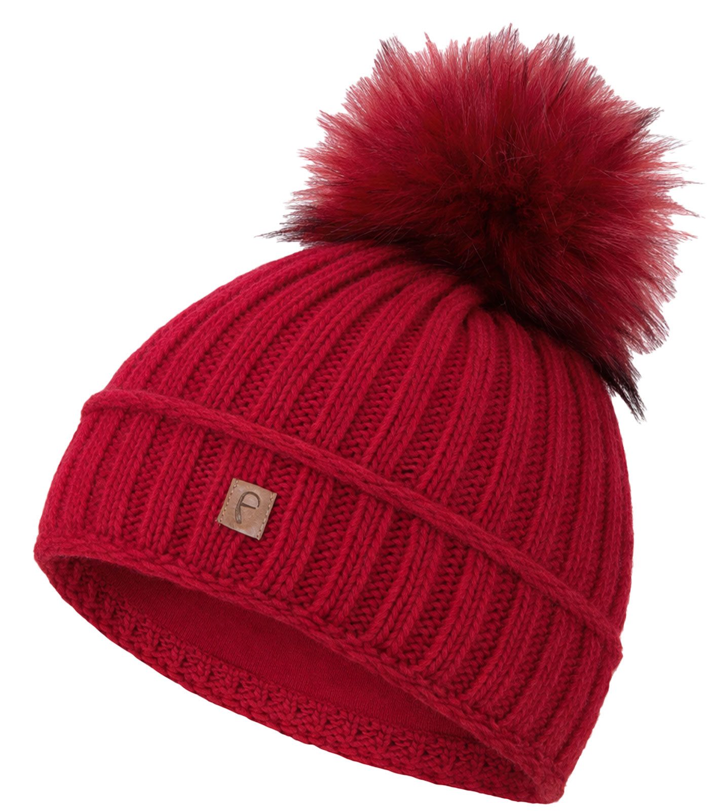 Faera Bommelmütze Wintermütze Damen Herren Mütze Beanie Haube gefüttert Bommelmütze