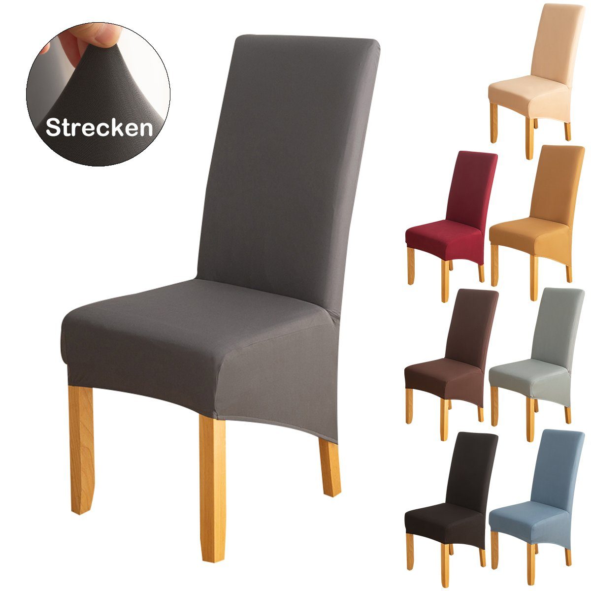 Stuhlhusse Stretch Stuhlhussen 1/2/4/6/8 Stück für Hotel, Restaurant, Haus, Party