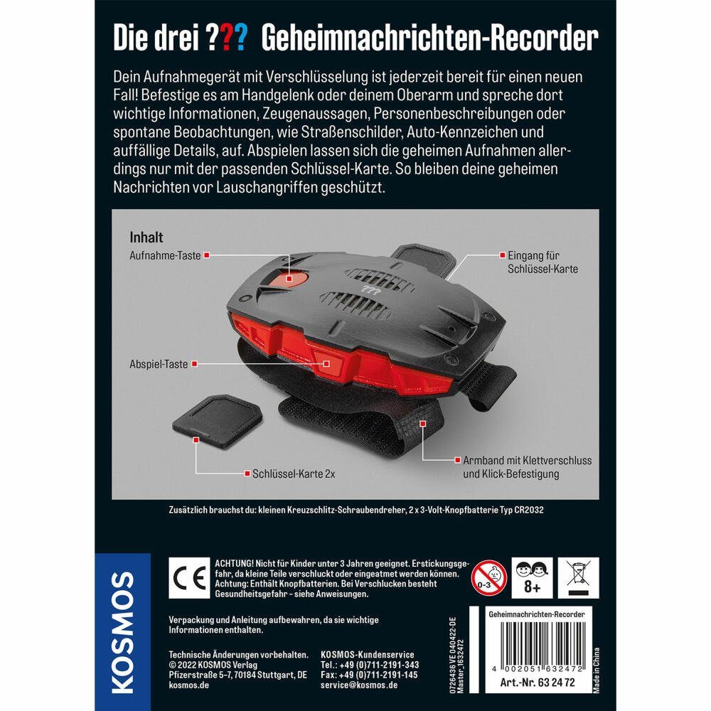Kosmos Spiel Die drei ??? Geheimnachrichten-Recorder