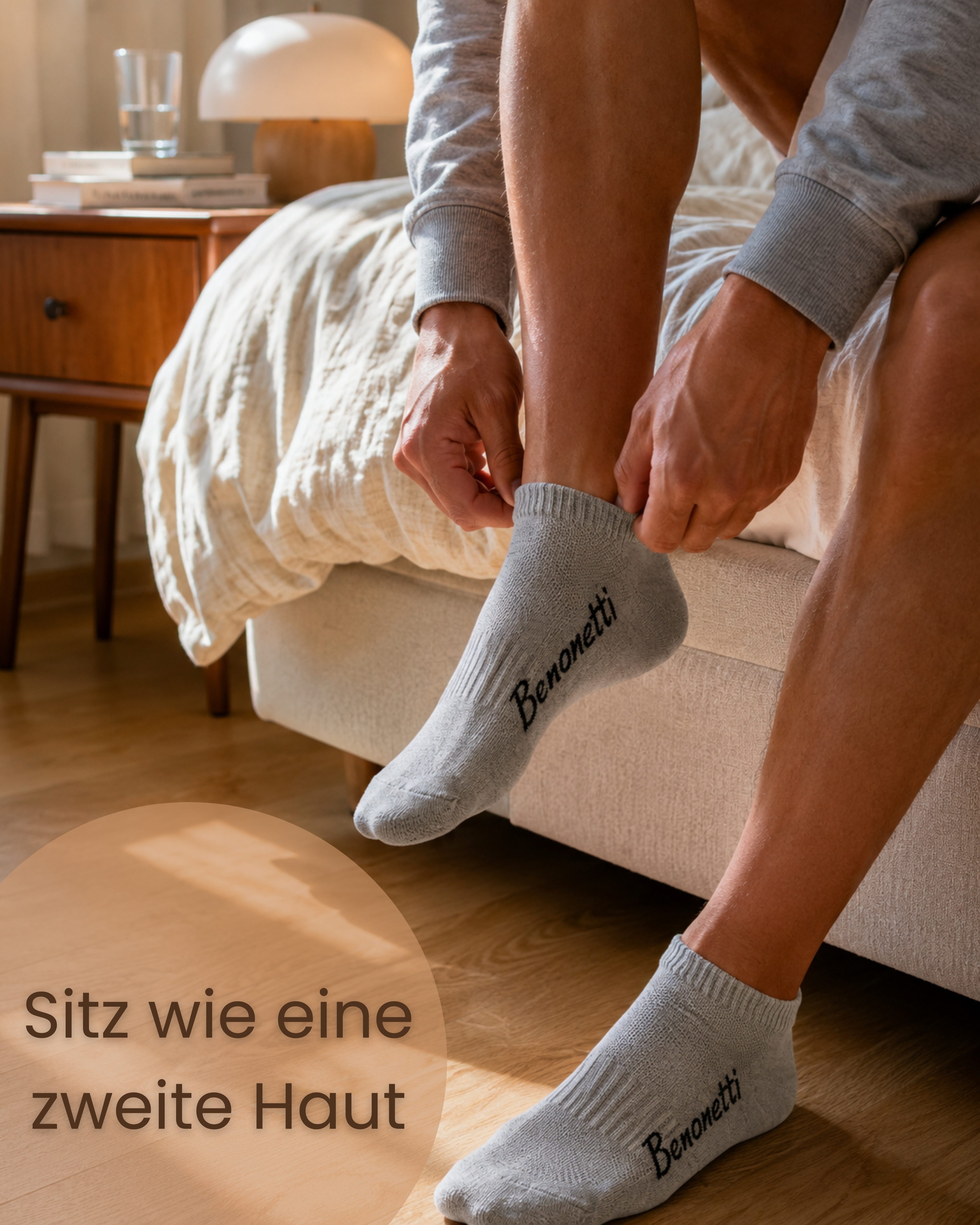 Benonetti Sneakersocken Damen & Herren aus Baumwolle – kurze Socken mit Fersenschutz (Packung, 3-Paar)